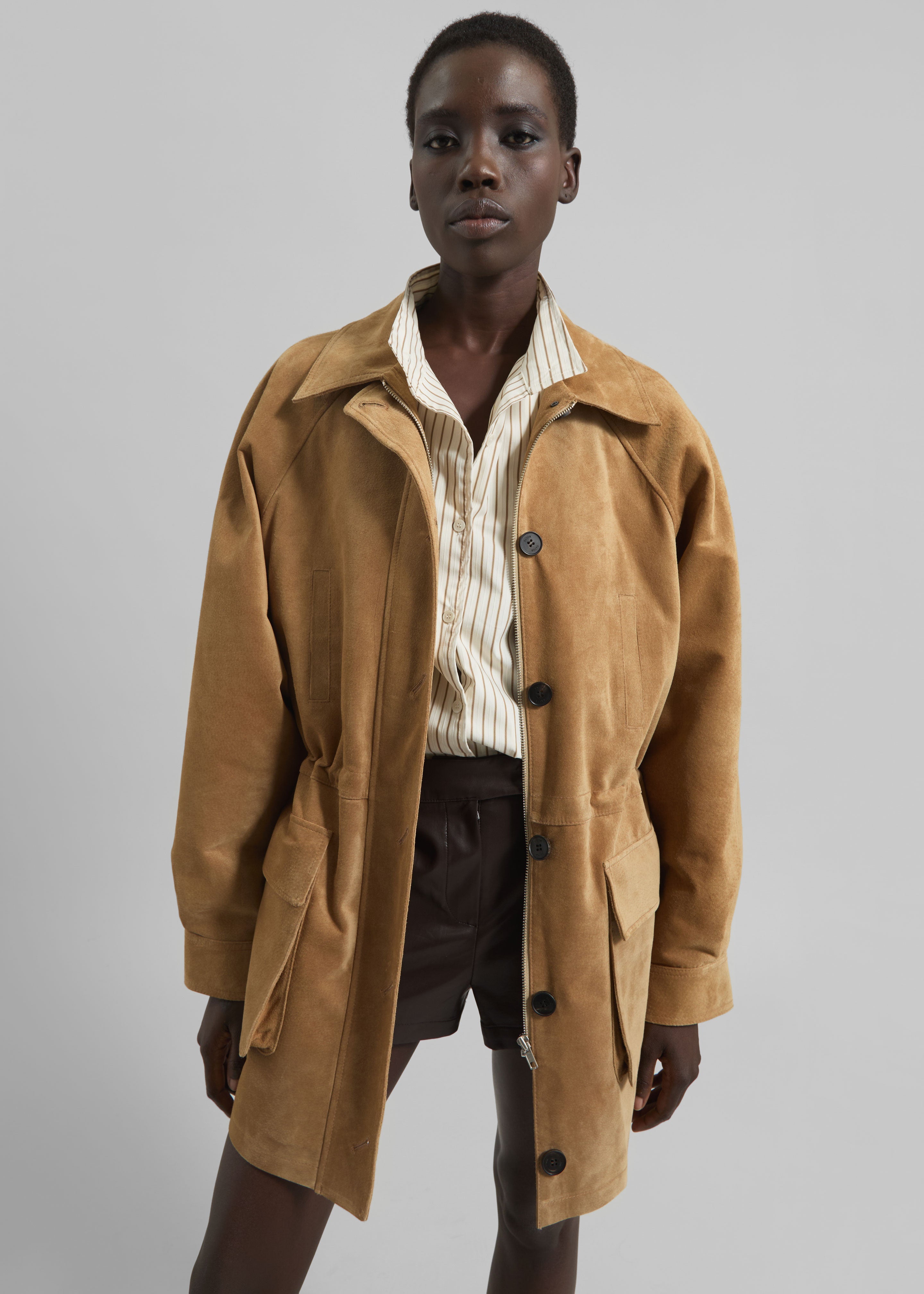 Kensal Suede Field Jacket - Camel - 7