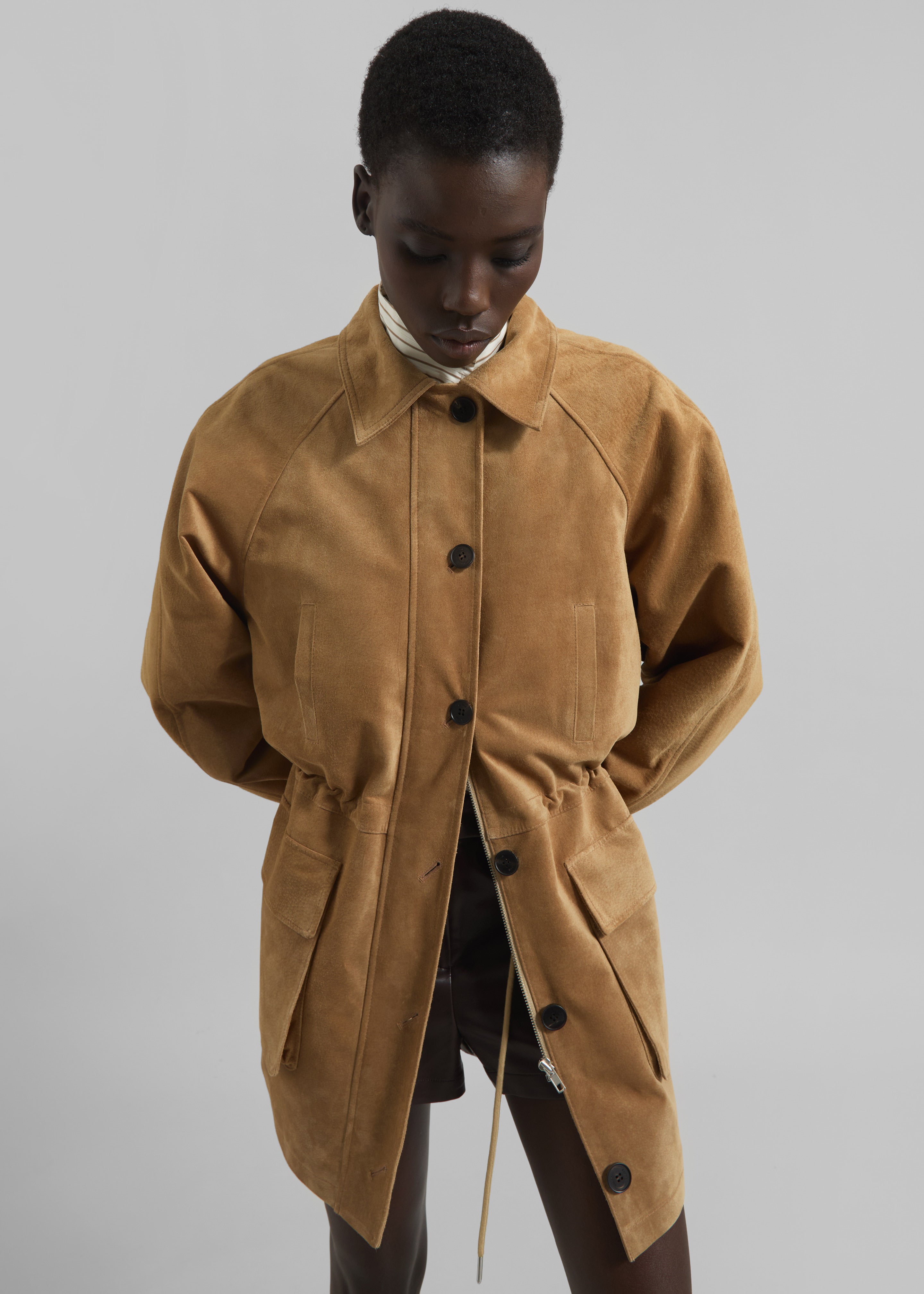 Kensal Suede Field Jacket - Camel - 5