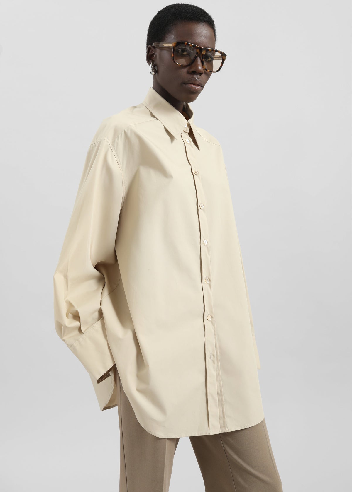 Kent Button Up Shirt - Beige - 1