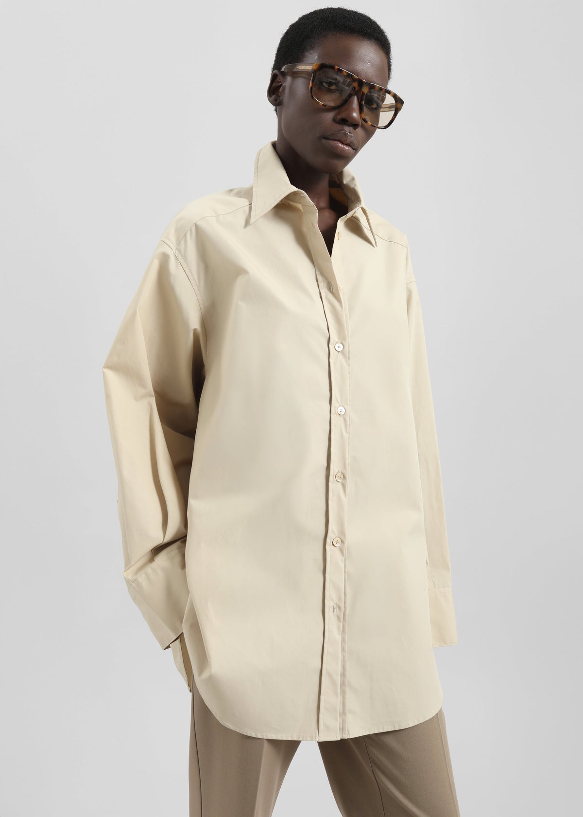 Kent Button Up Shirt - Beige - 6