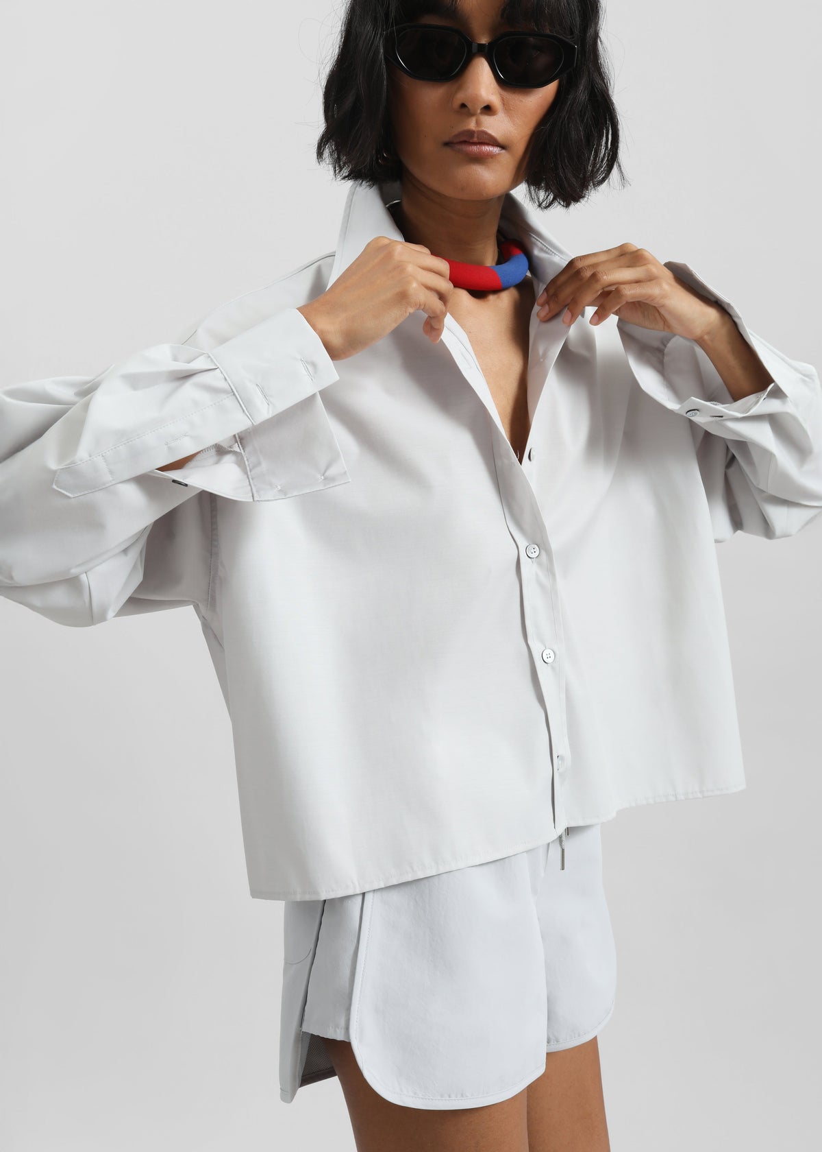 Kersey Boxy Shirt - Light Grey - 1
