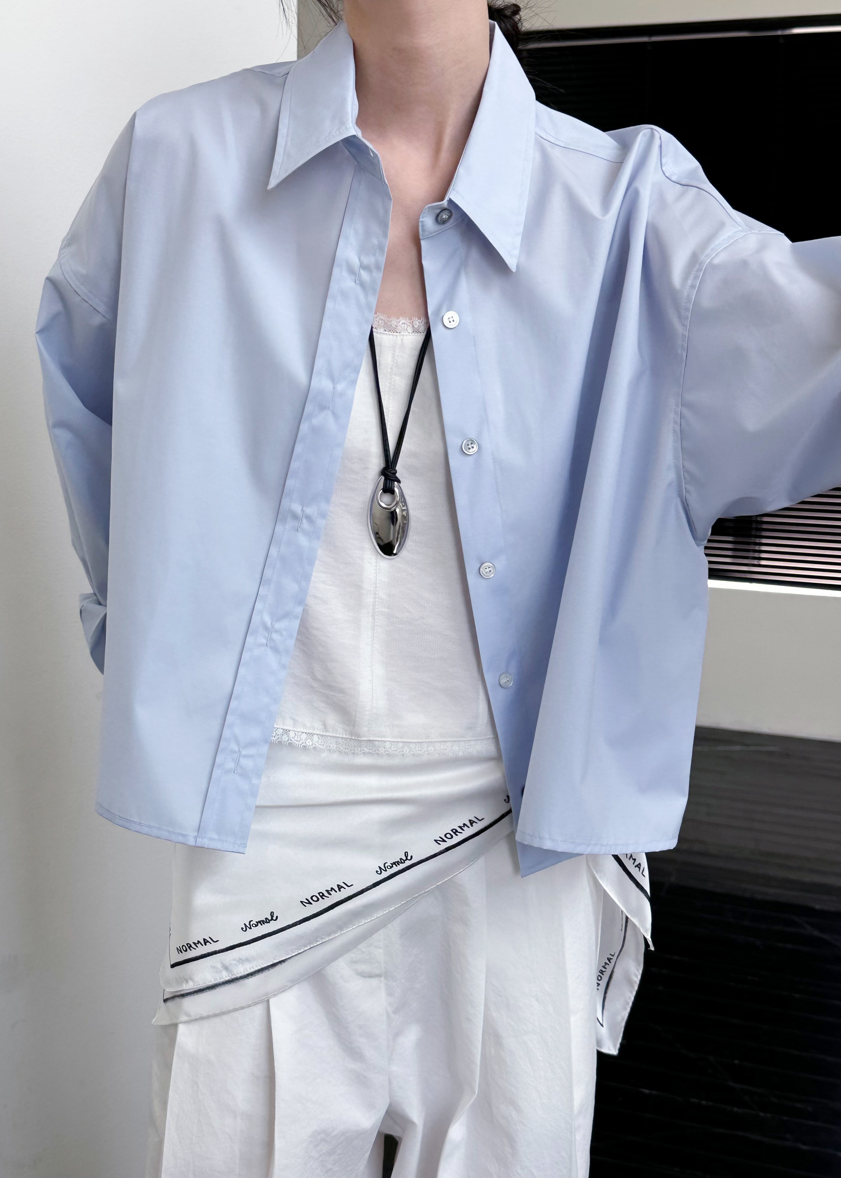 Kersey Boxy Shirt - Sky Blue - 7