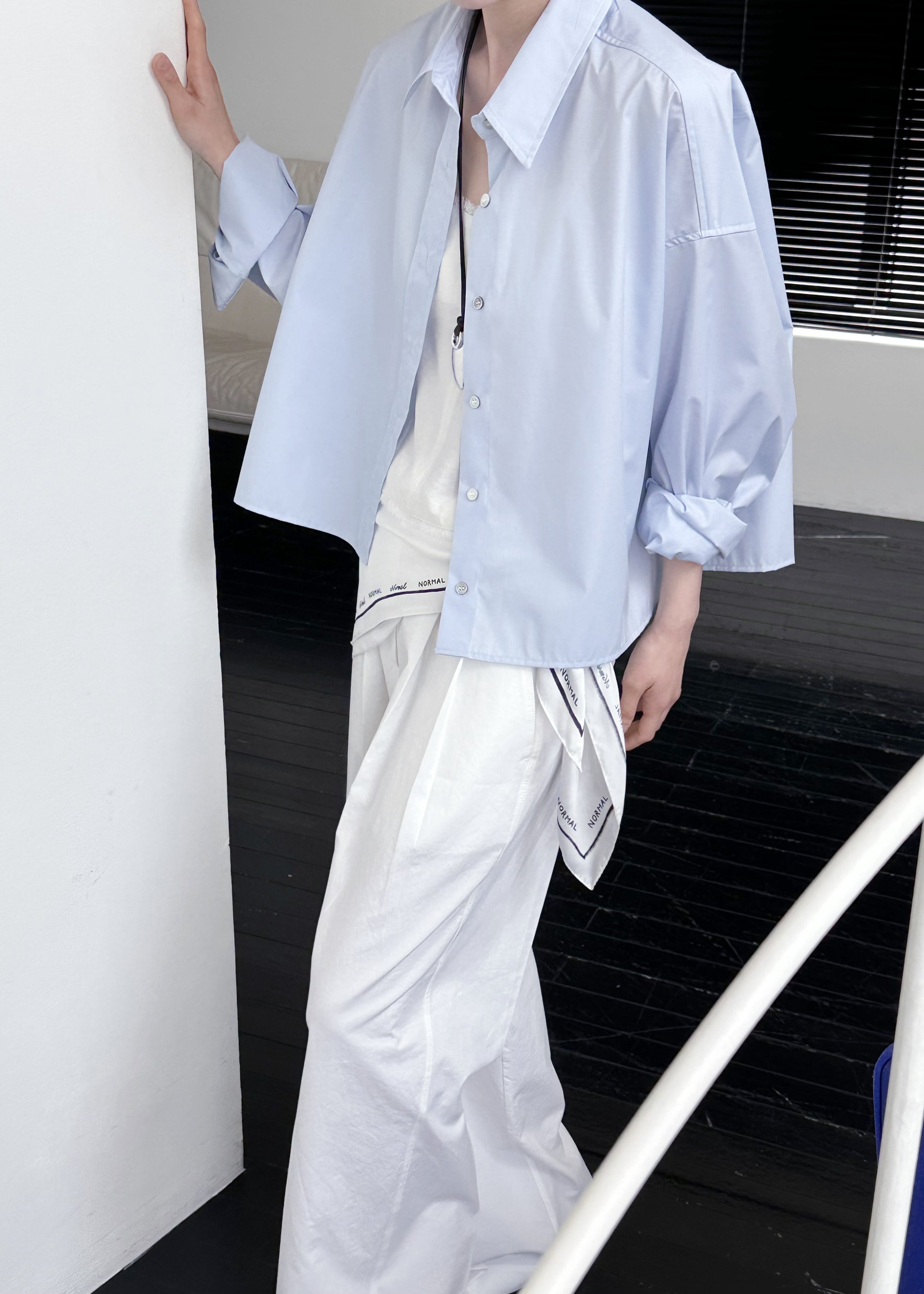 Kersey Boxy Shirt - Sky Blue - 8