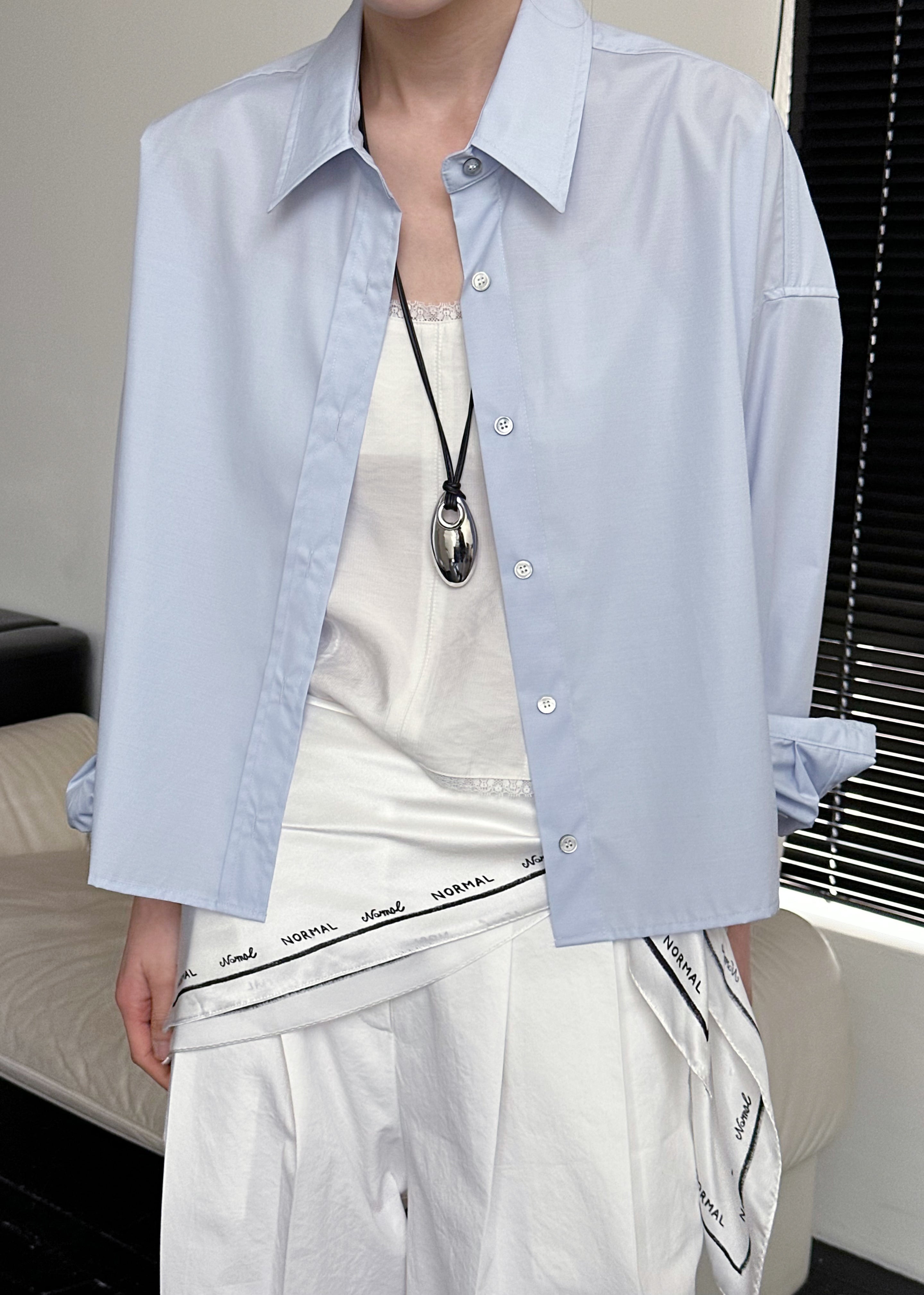 Kersey Boxy Shirt - Sky Blue - 9