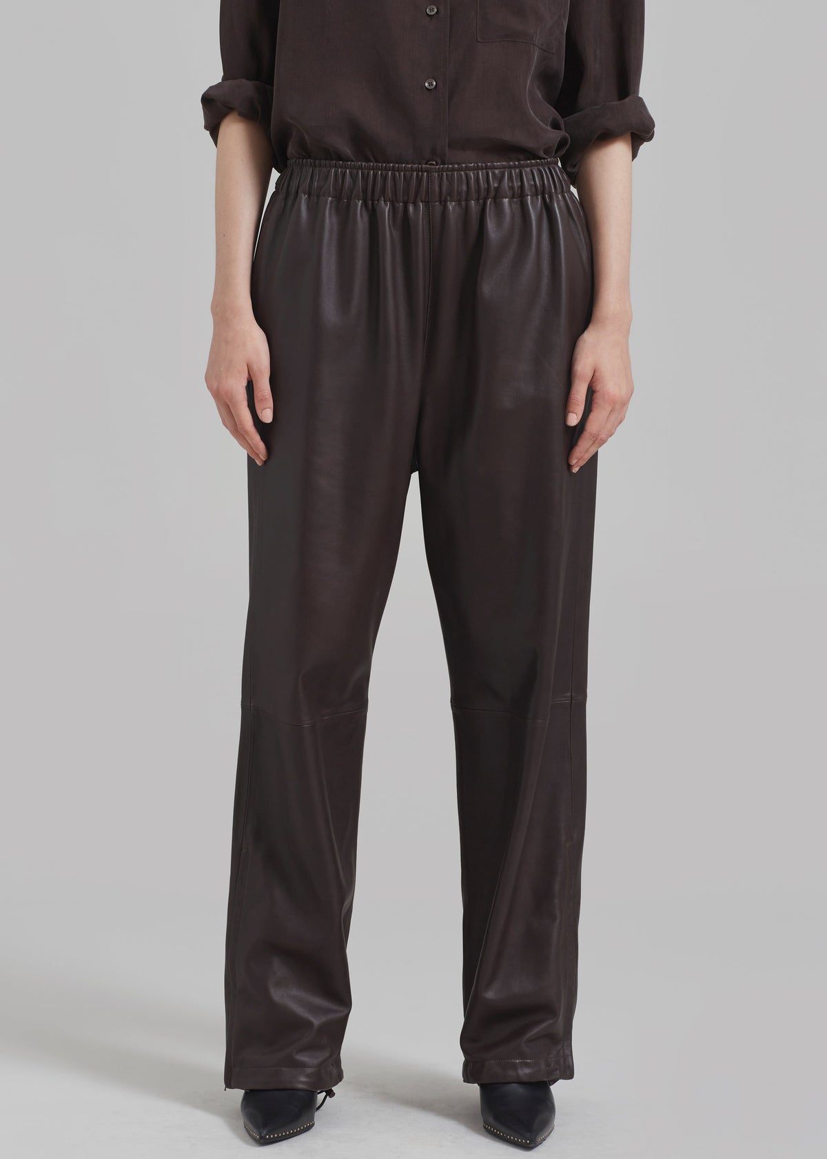 Kevin Leather Trousers - Brown - 9