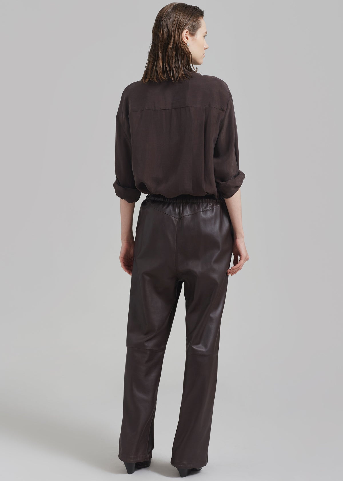 Kevin Leather Trousers - Brown - 11