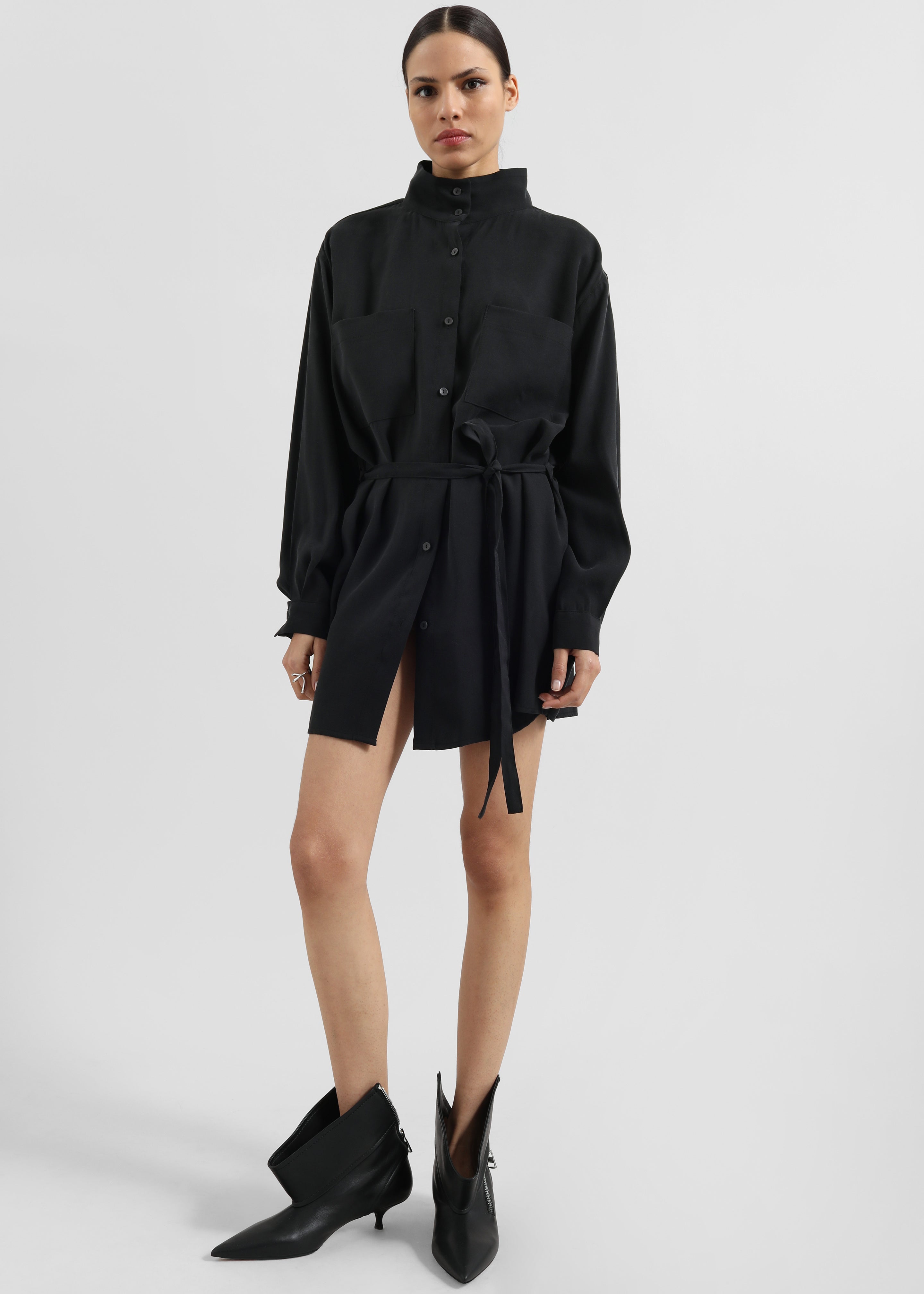 Kilure Shirt Dress - Black - 7