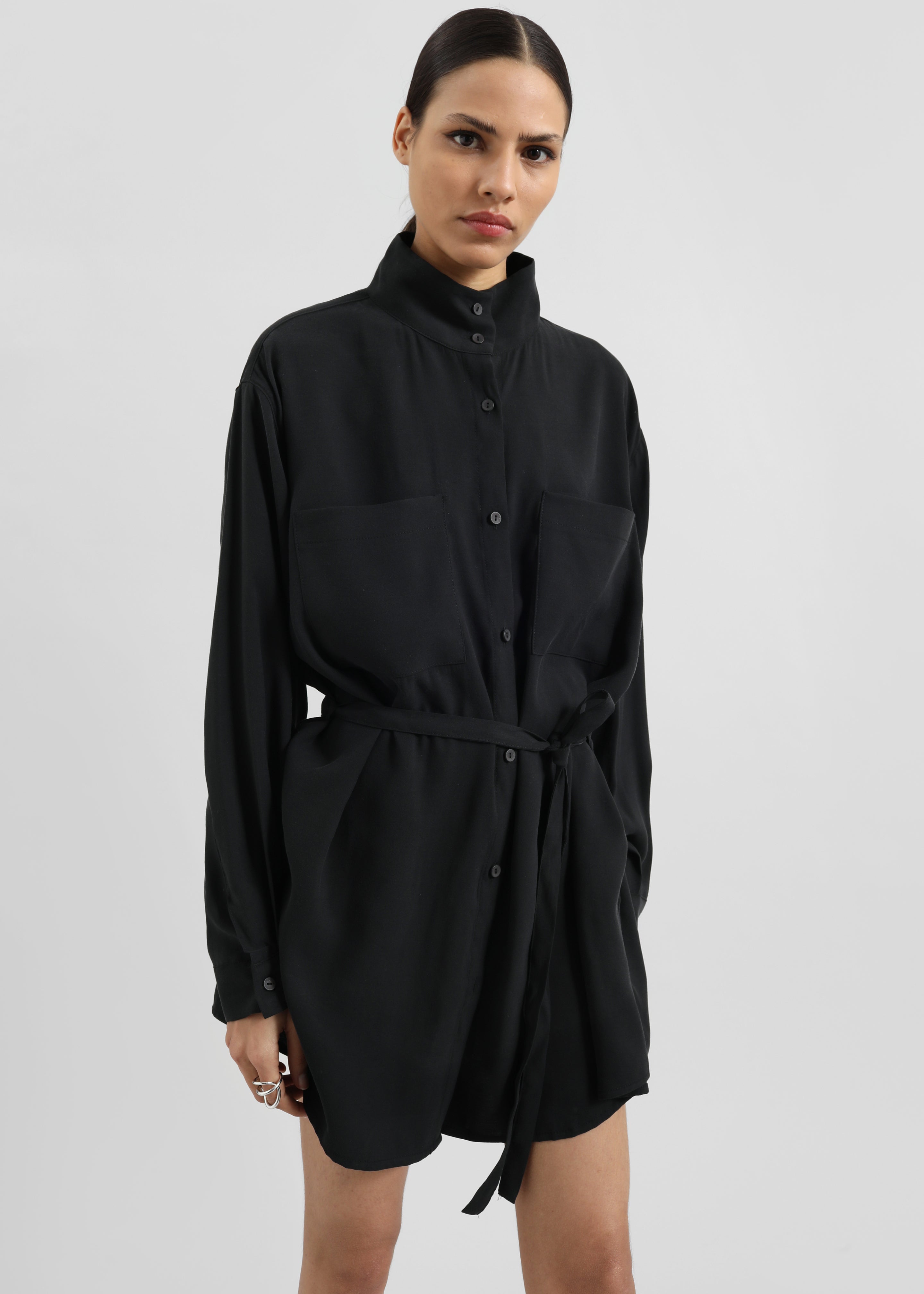 Kilure Shirt Dress - Black - 5