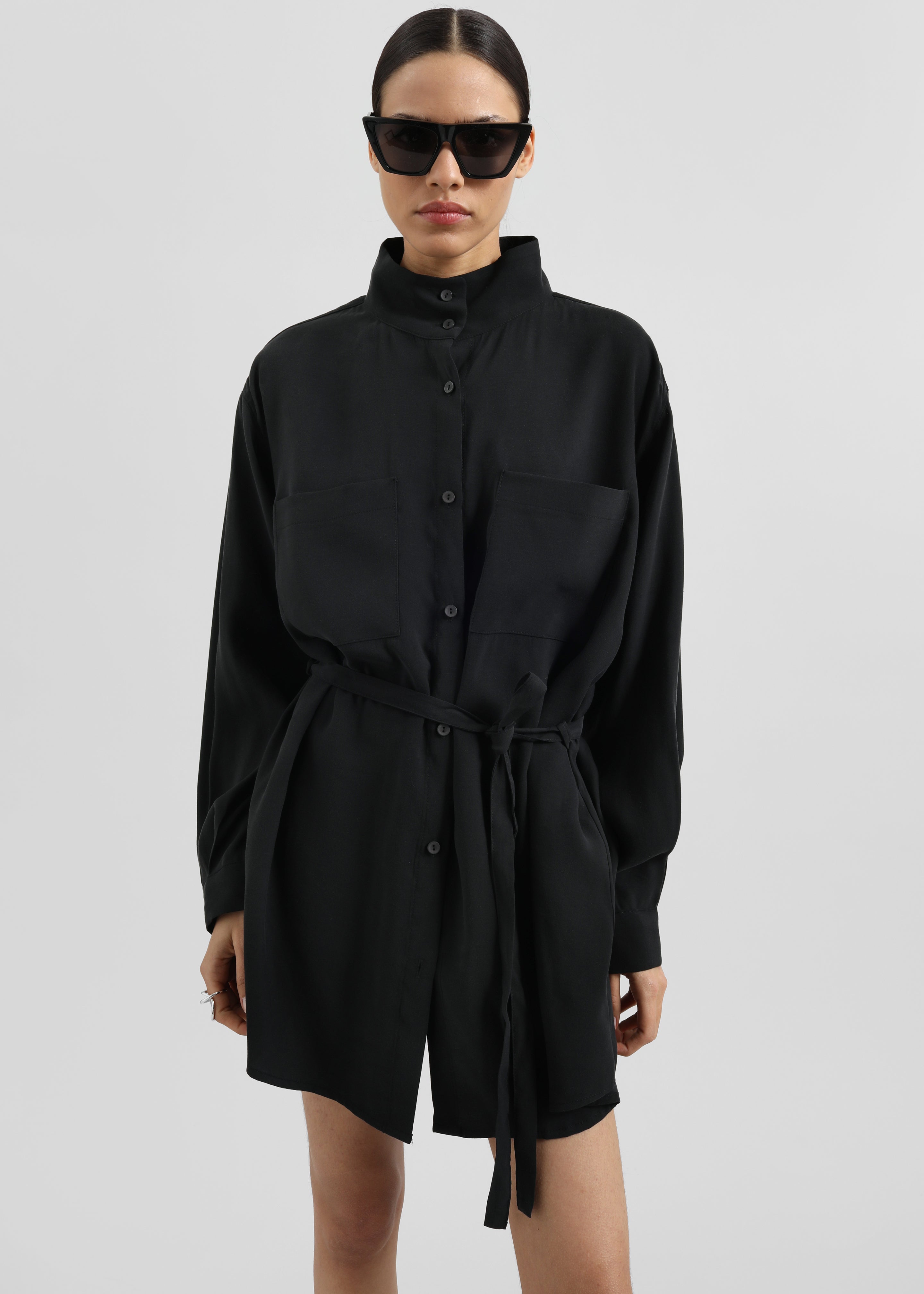 Kilure Shirt Dress - Black - 1