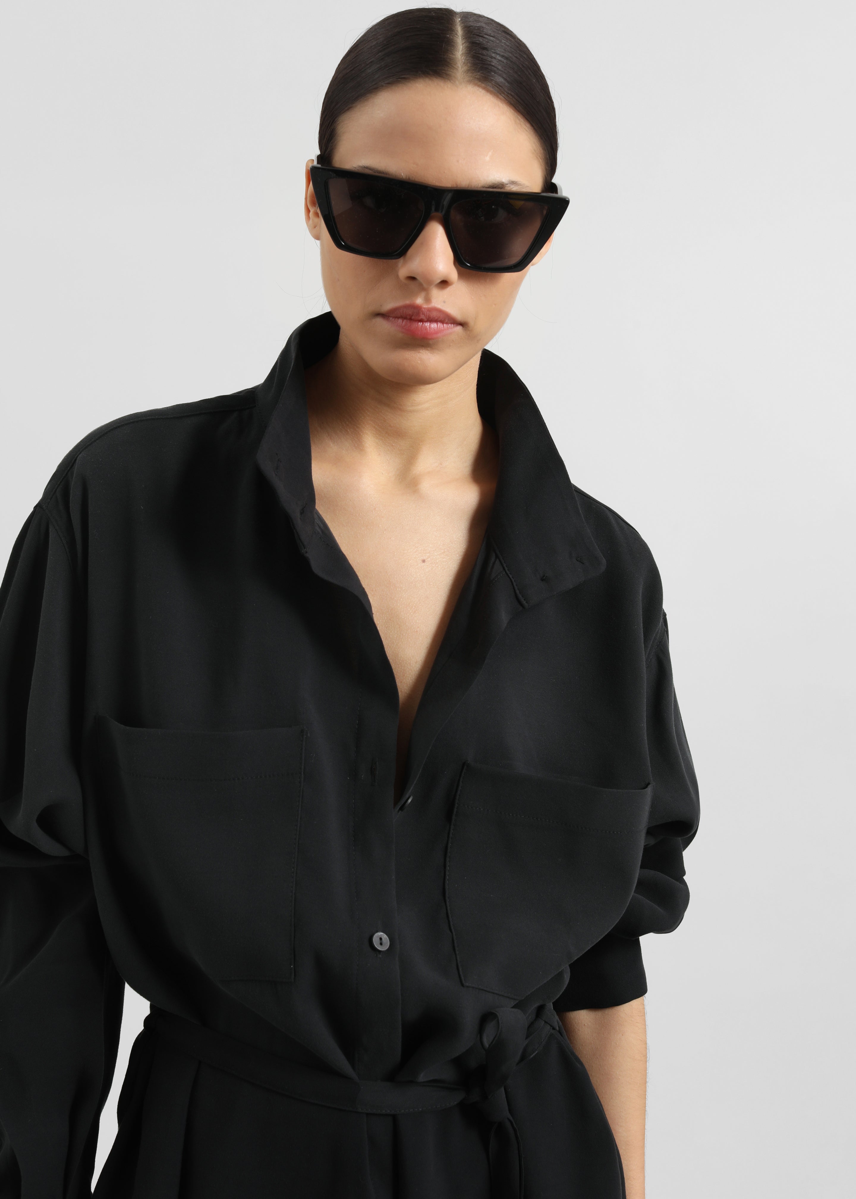 Kilure Shirt Dress - Black - 6