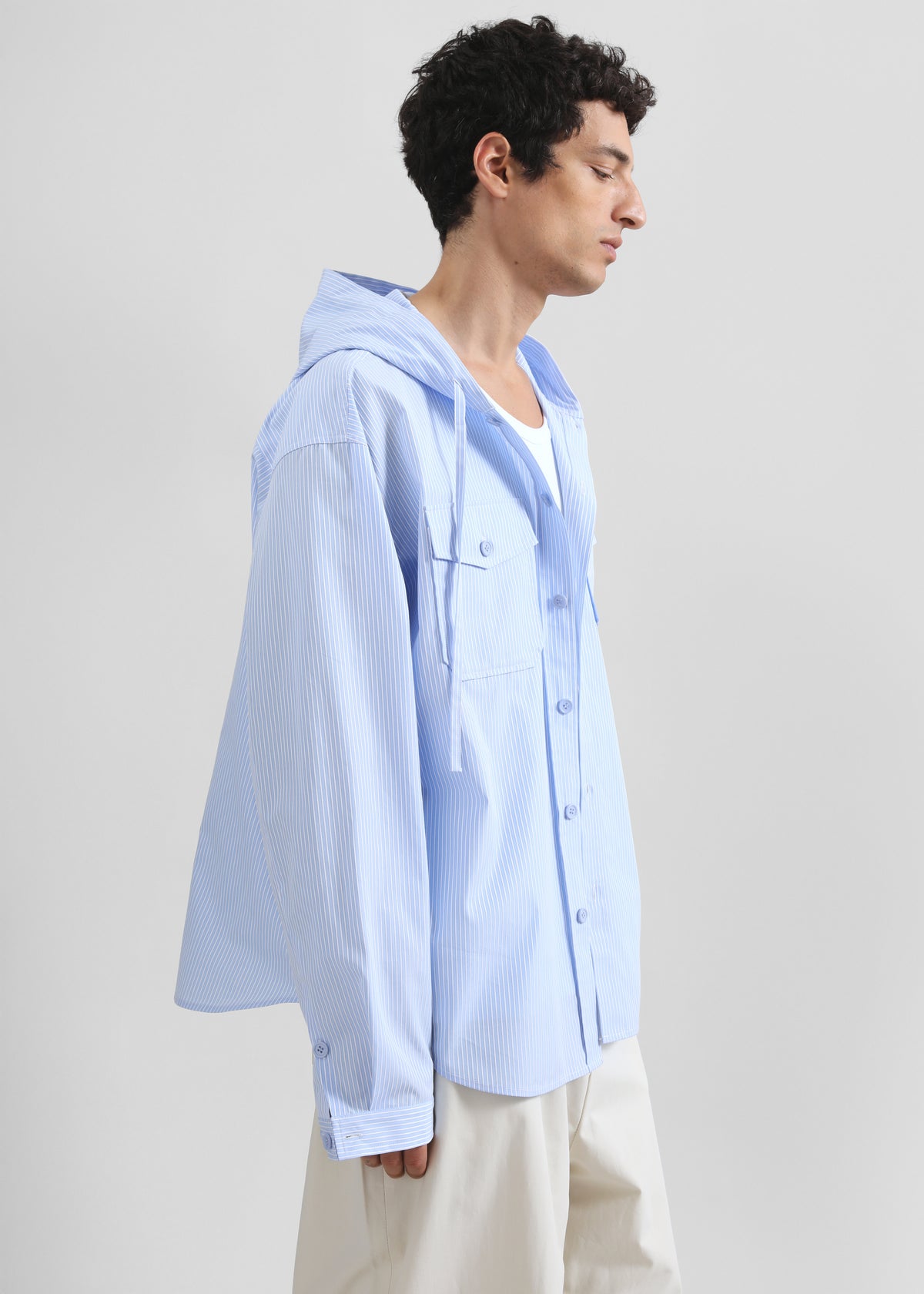 Lars Hooded Striped Jacket - Blue/White Stripe - 5
