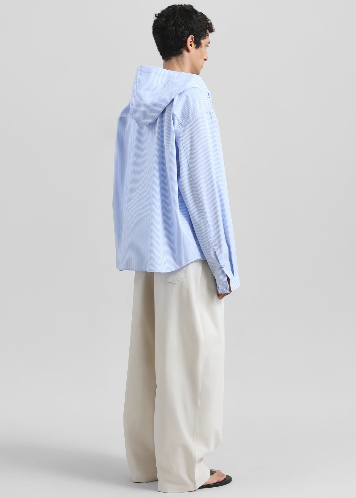 Lars Hooded Striped Jacket - Blue/White Stripe - 10