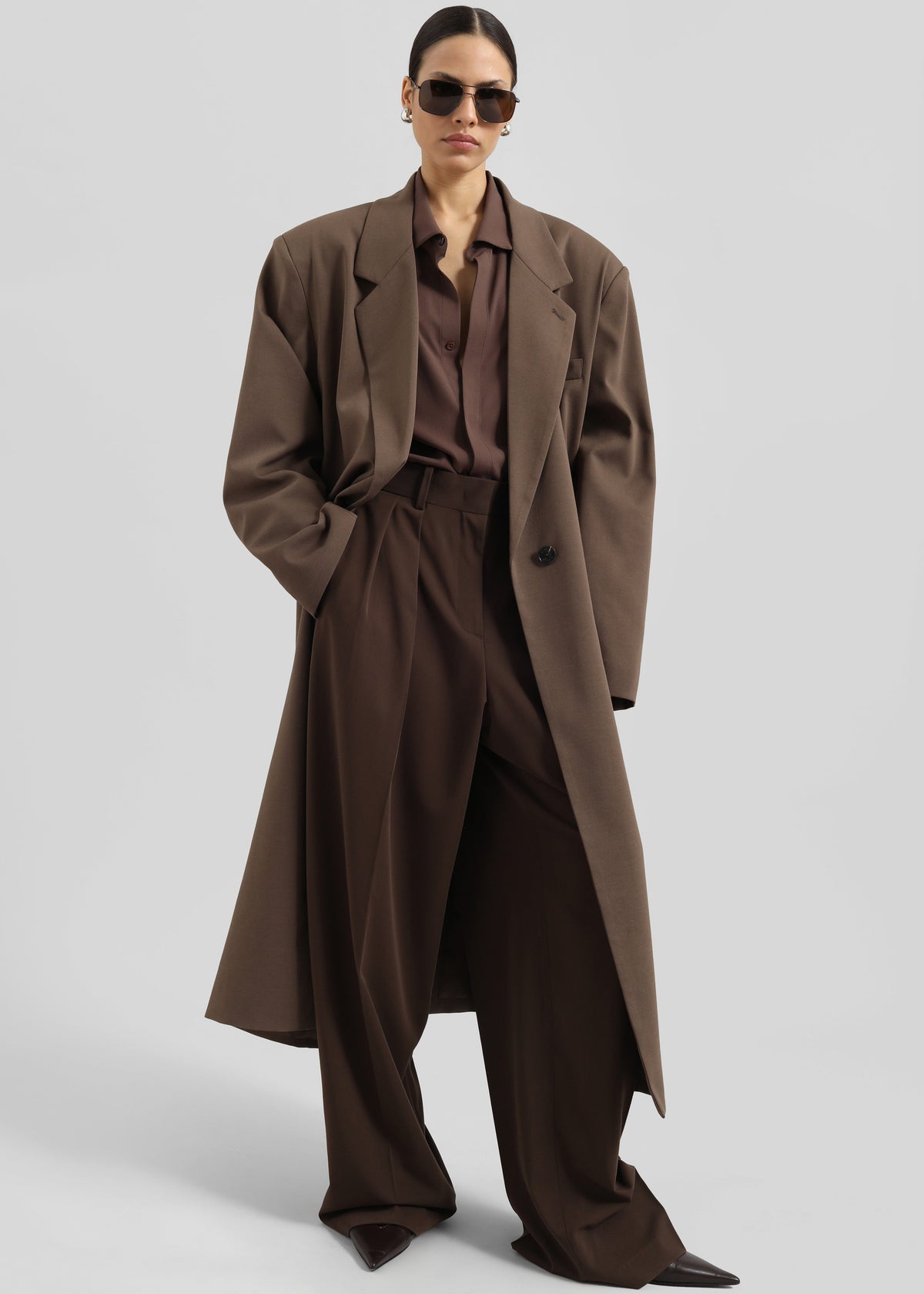 Lehto Long Coat - Brown - 3