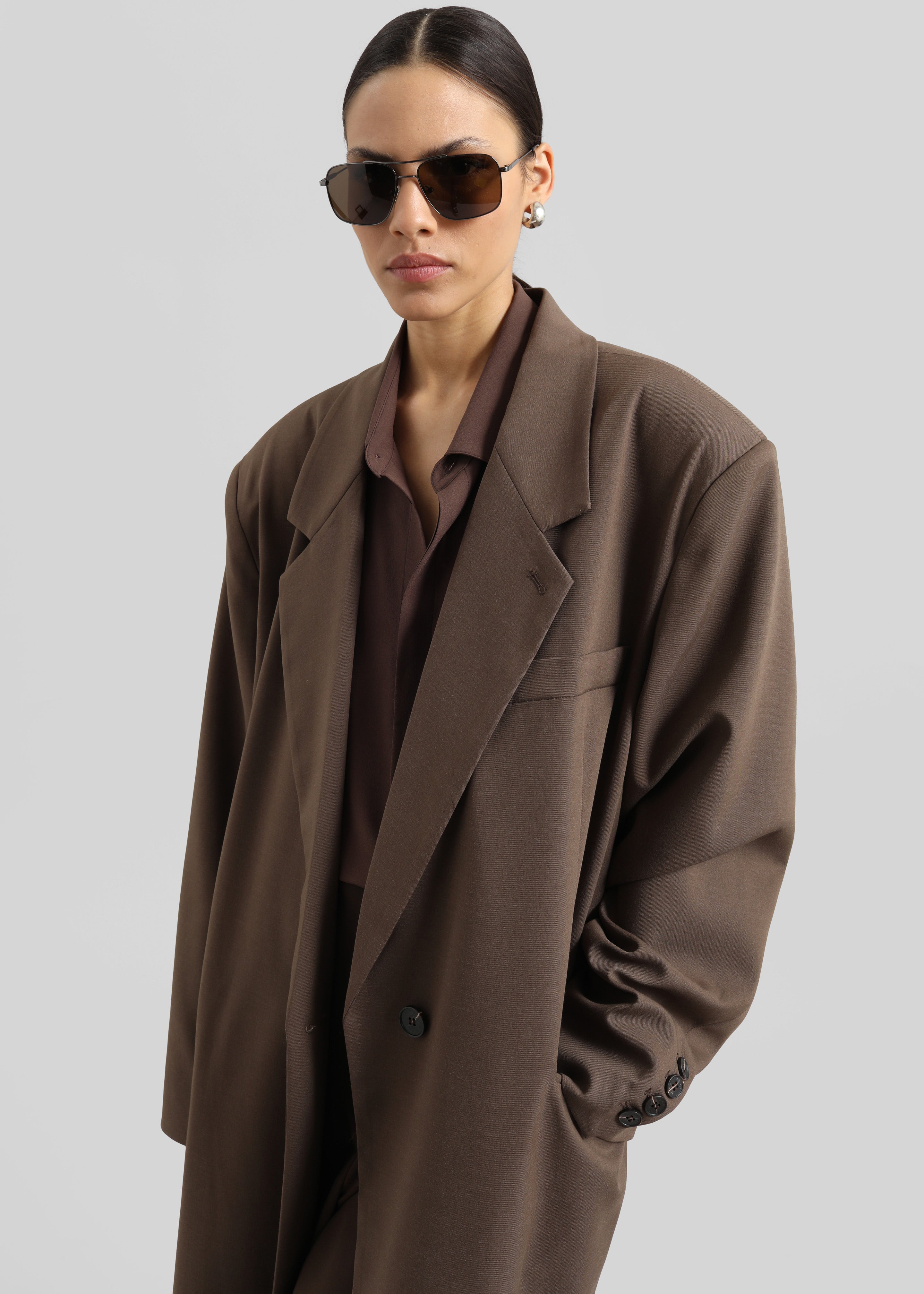 Lehto Long Coat - Brown - 2