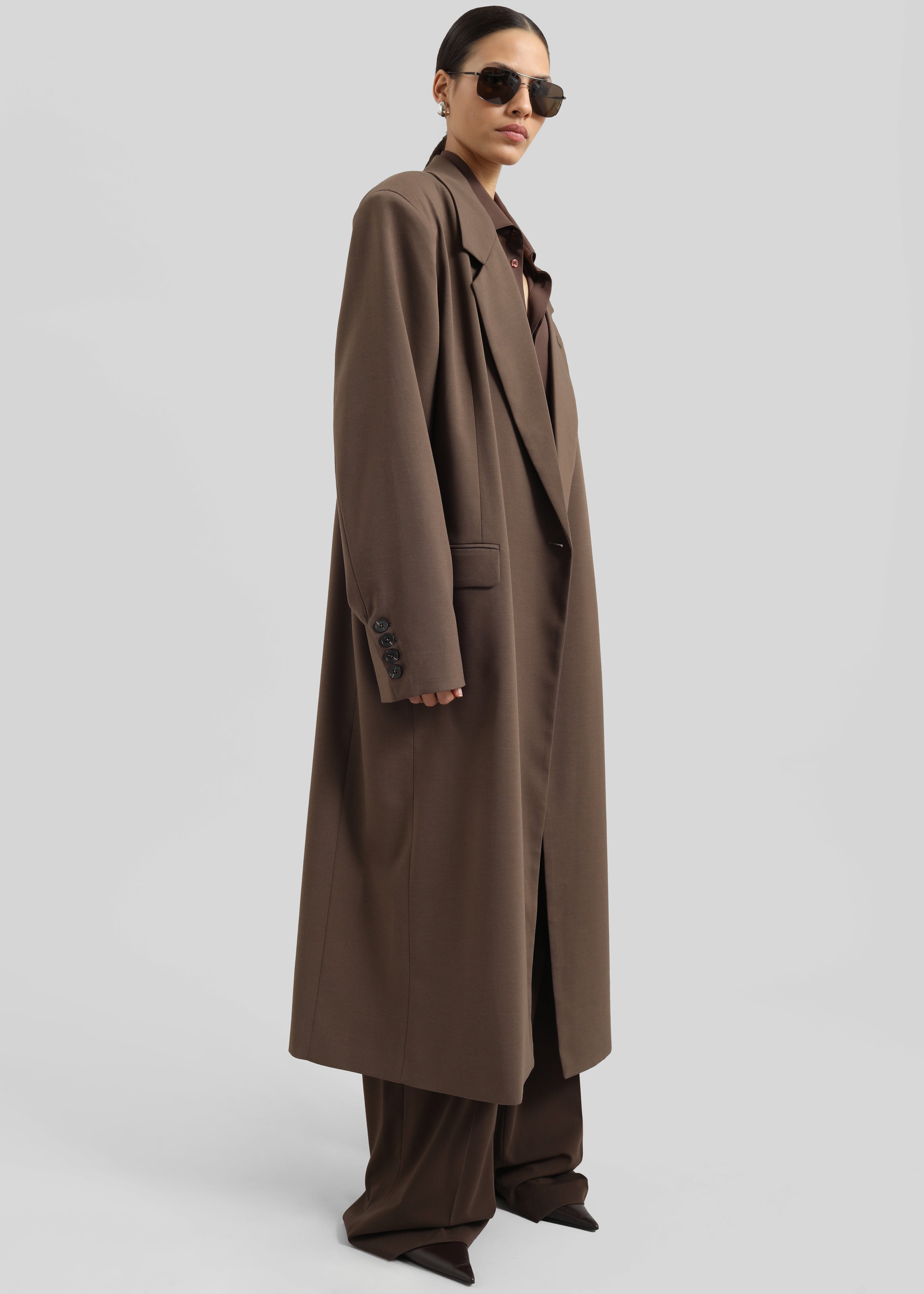 Lehto Long Coat - Brown - 5
