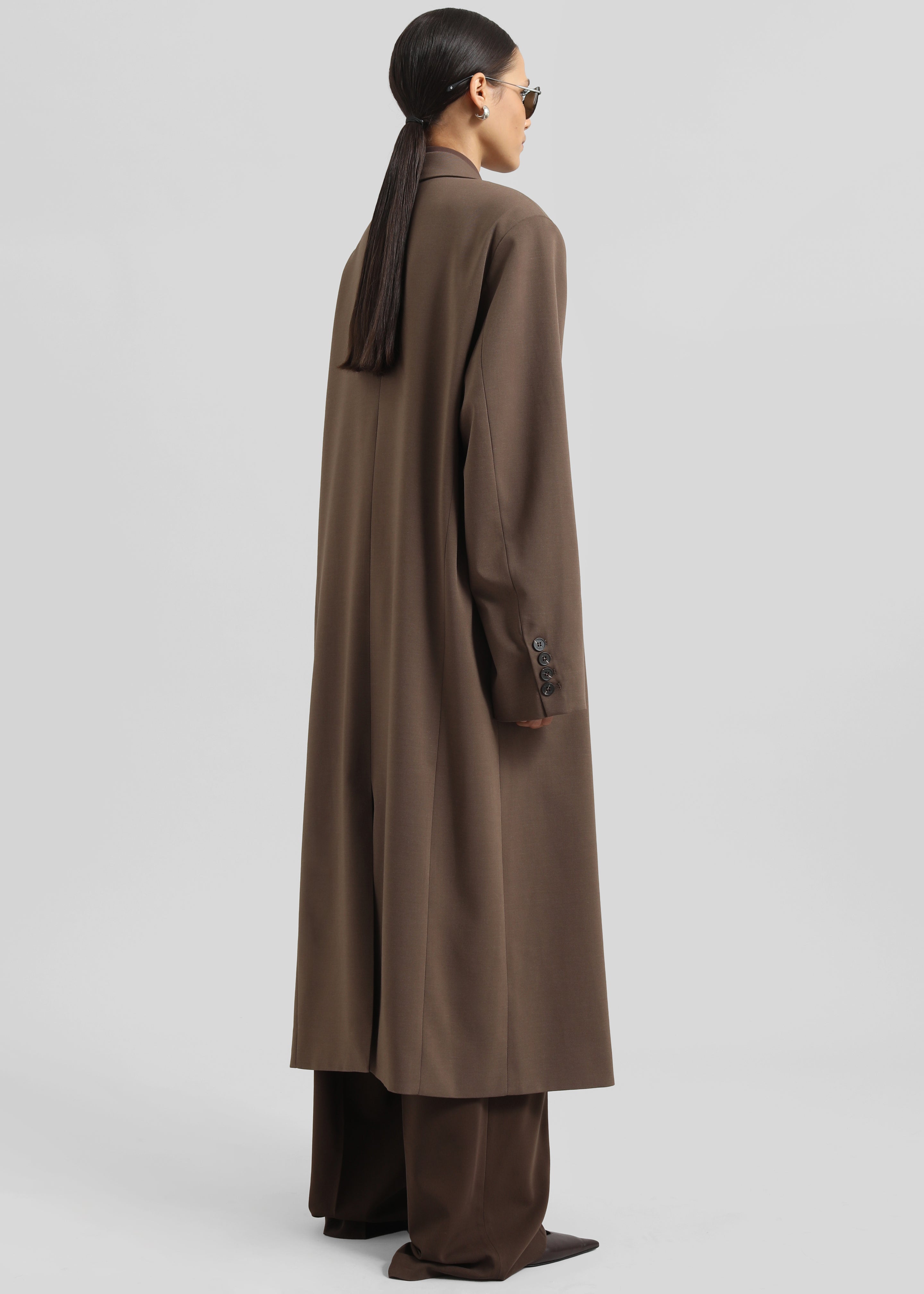 Lehto Long Coat - Brown - 6