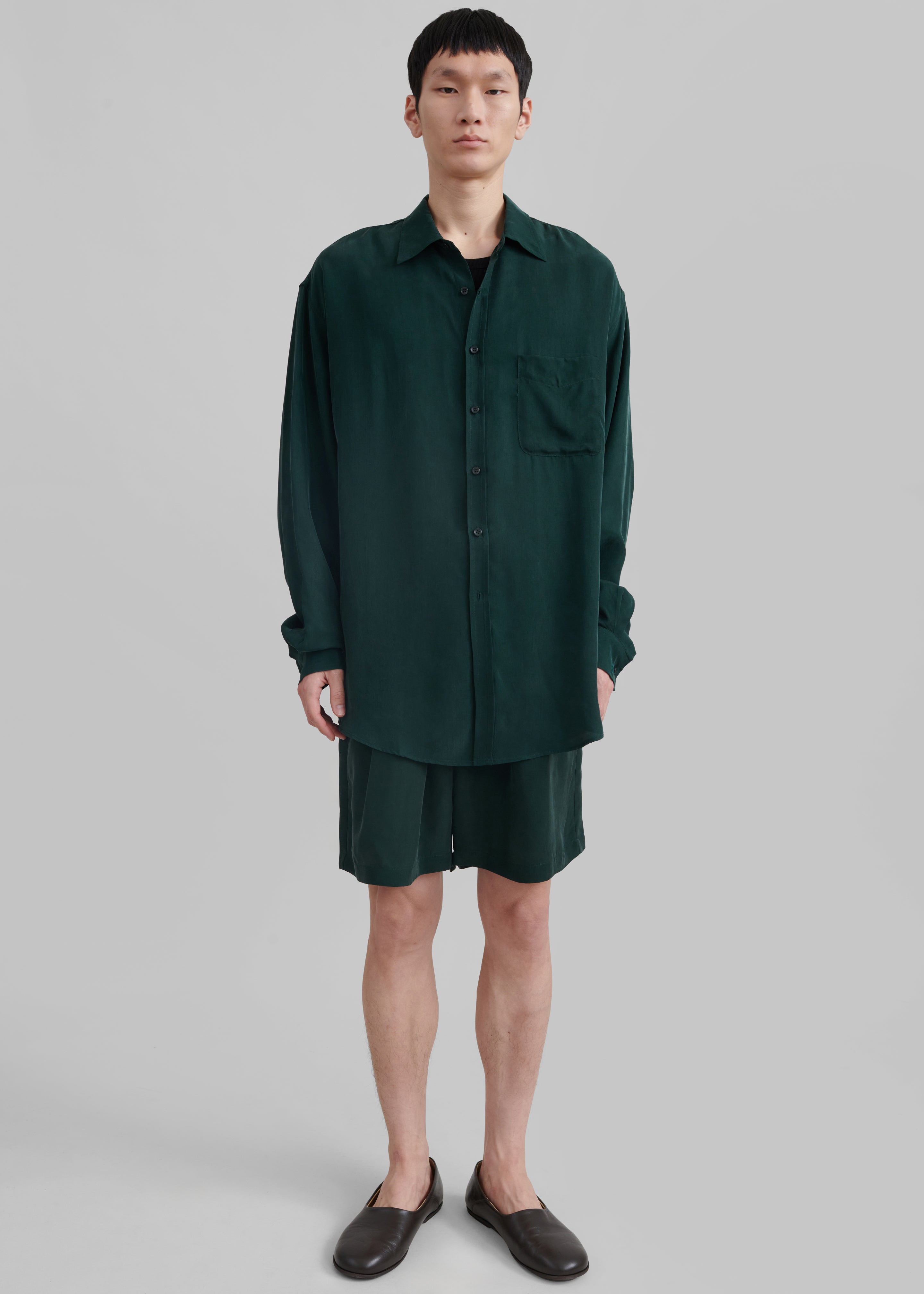 Leland Silky Shirt - Forest Green – Frankie Shop Europe