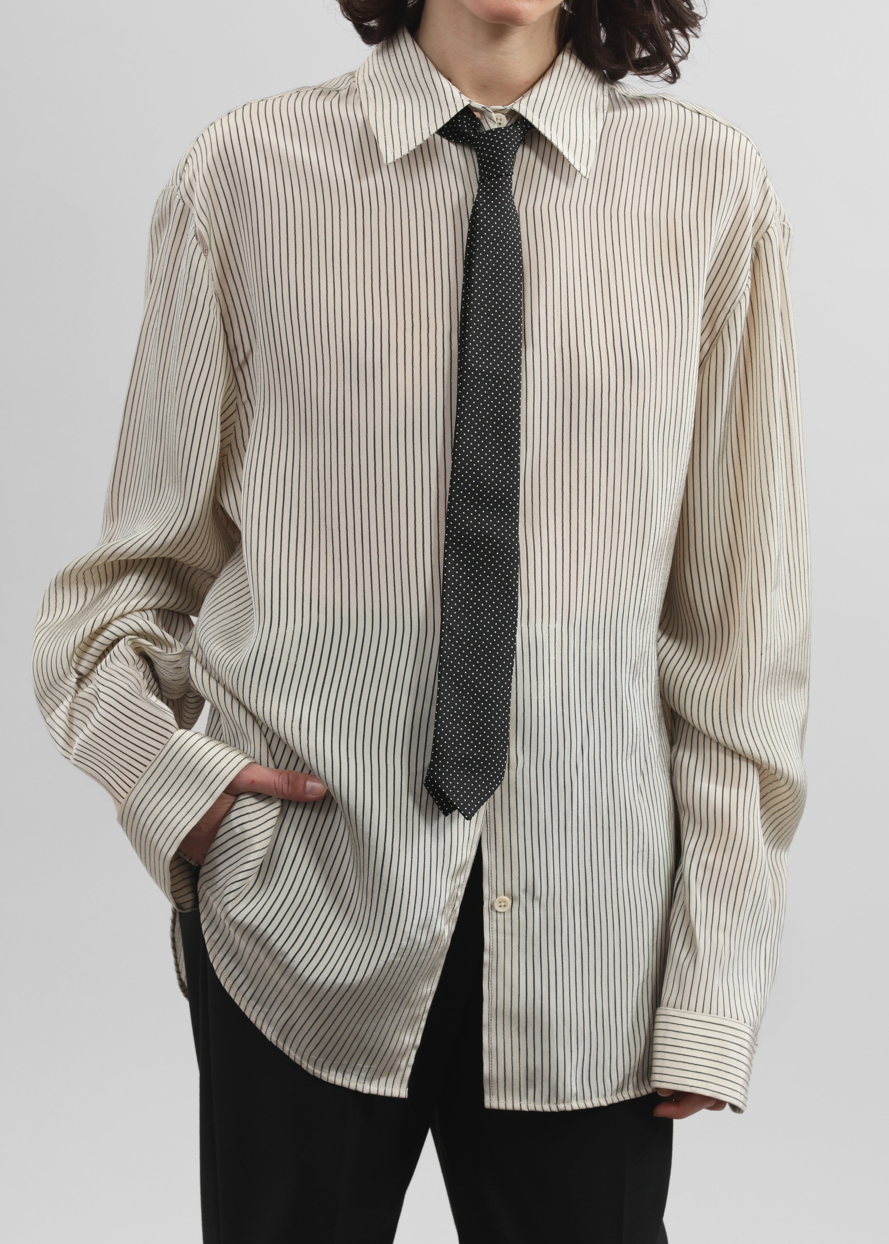 Lene Dotted Jacquard Tie - Black/White - 3