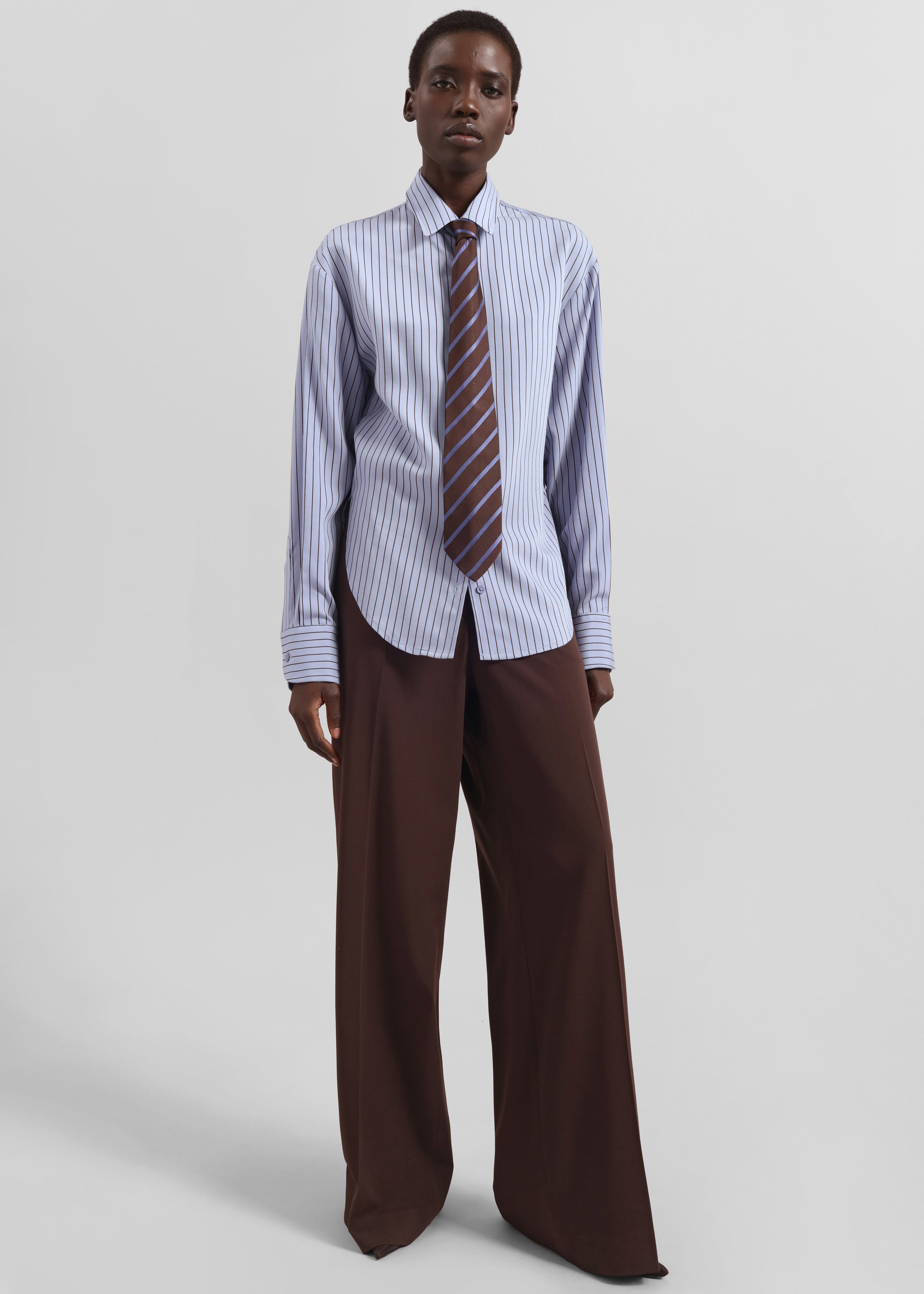 Lene Striped Tie - Brown - 3