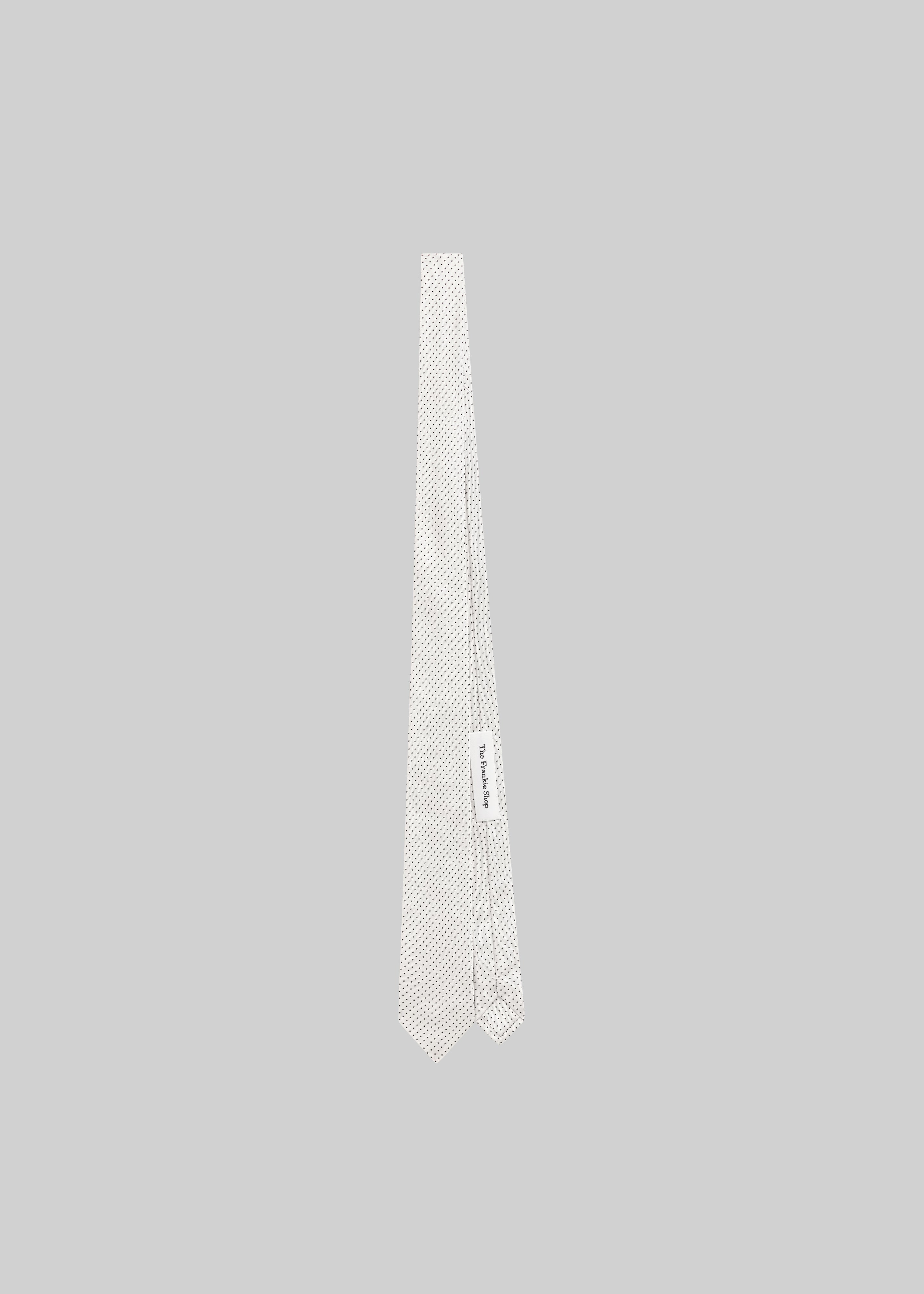 Lene Dotted Jacquard Tie - White/Black - 2