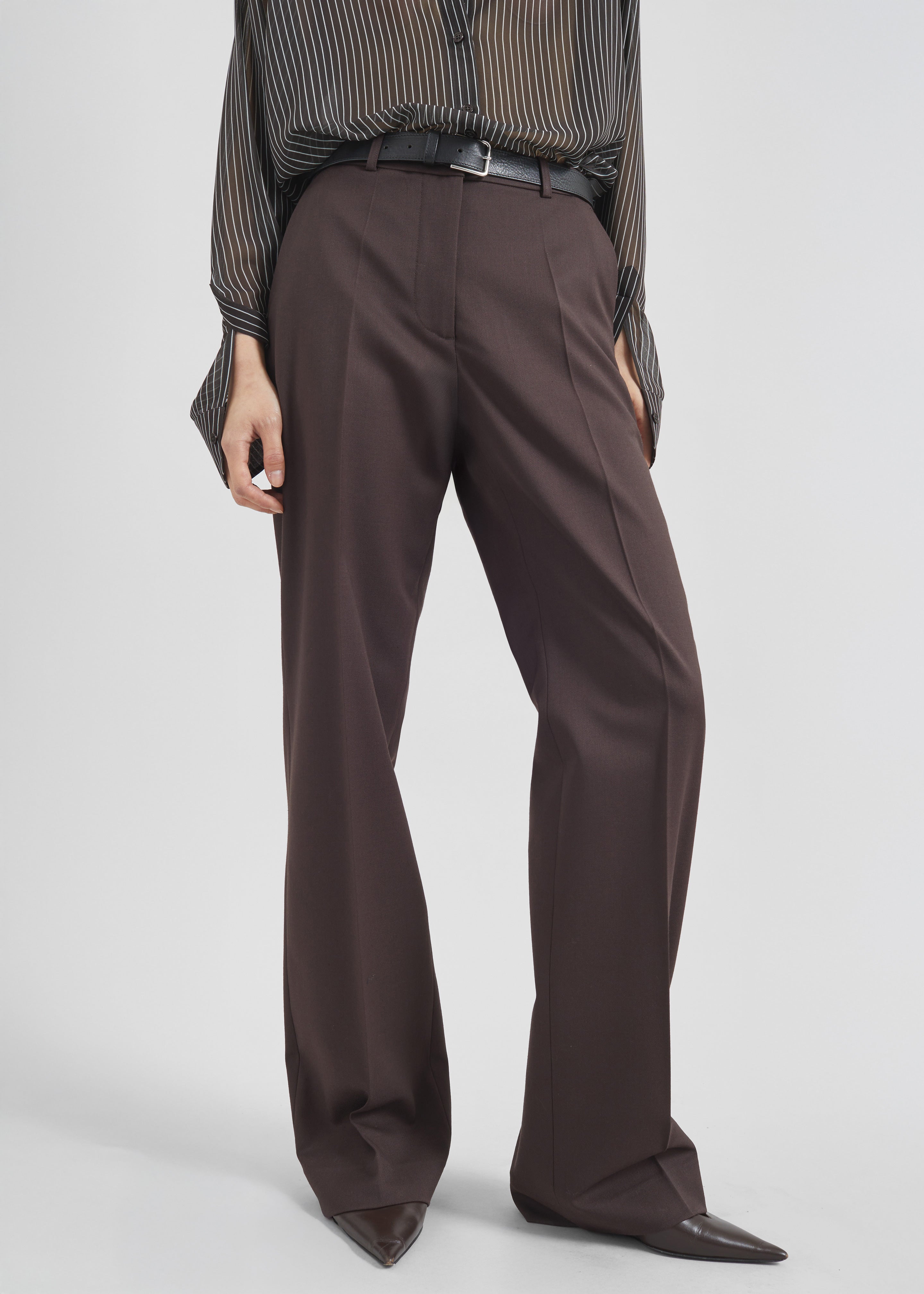 Lenora Straight Trousers - Brown - 6