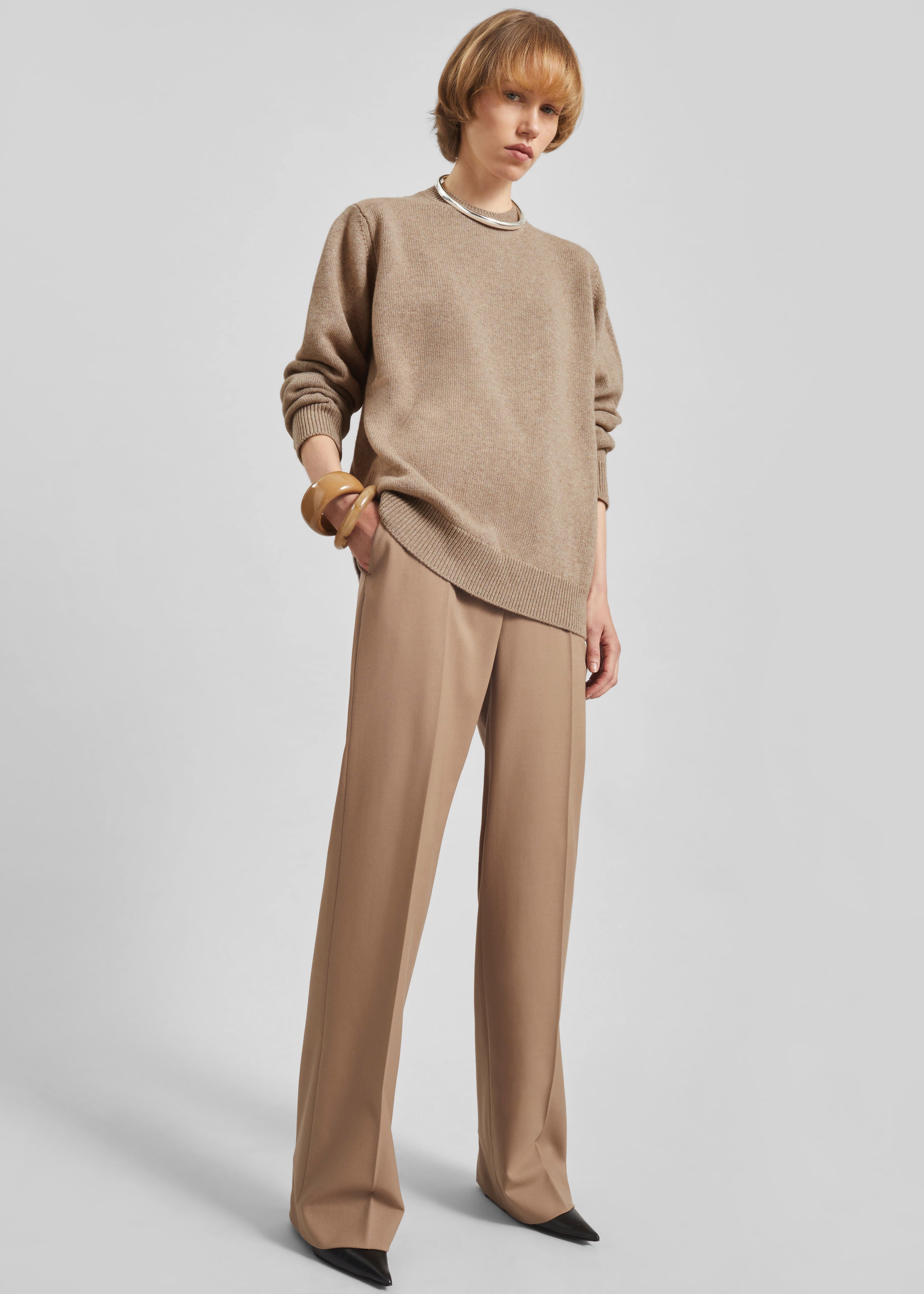 Lenora Straight Trousers - Camel - 5