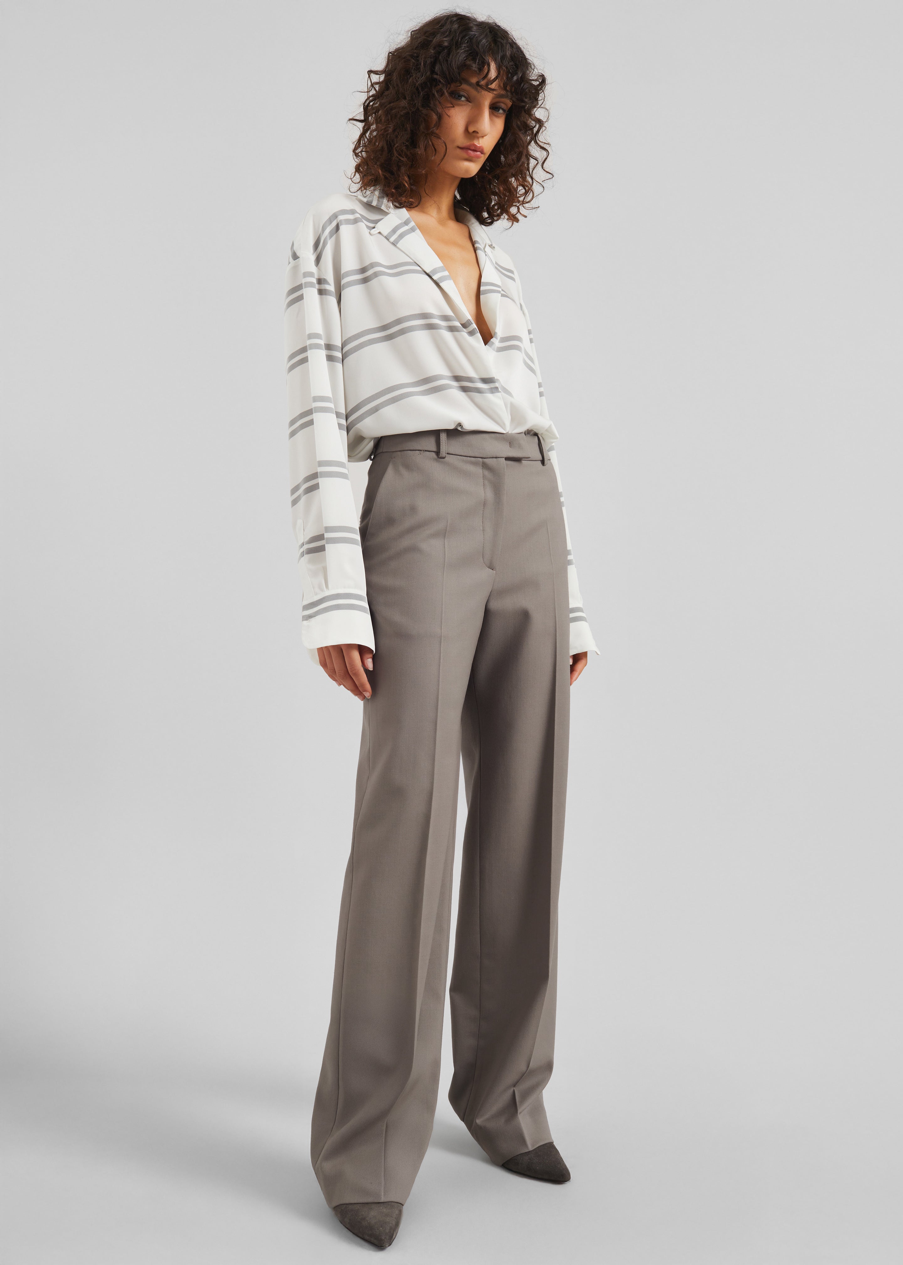 Lenora Straight Trousers - Taupe - 8