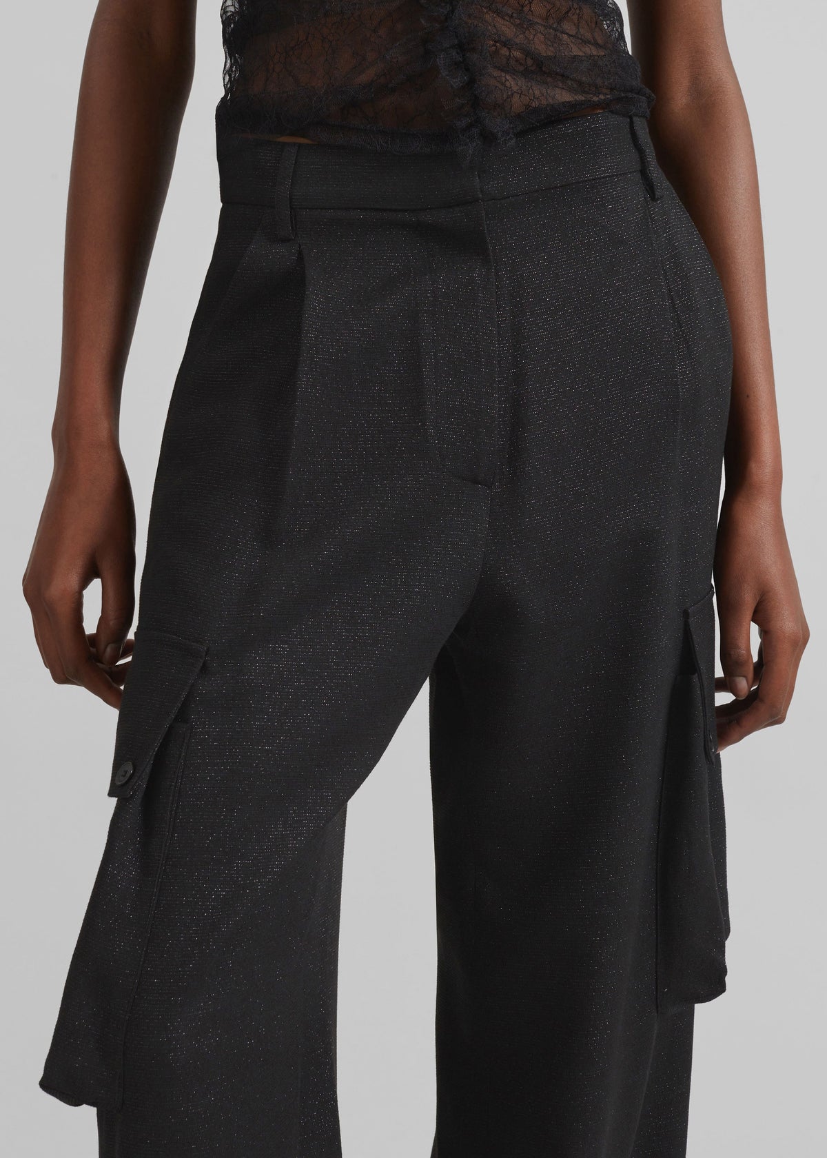 Lestel Shimmer Cargo Pants - Black - 4