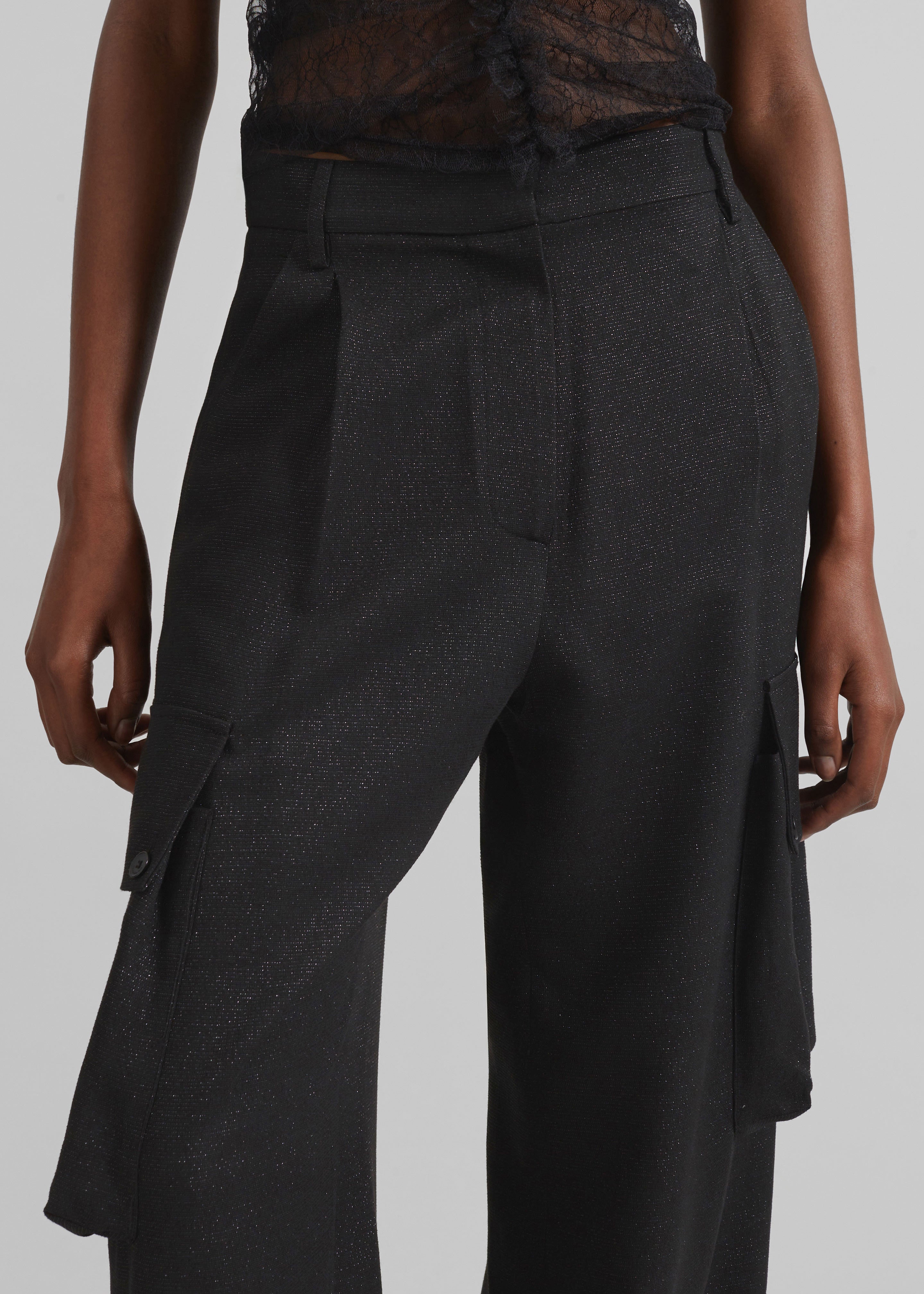 Lestel Shimmer Cargo Pants - Black - 4