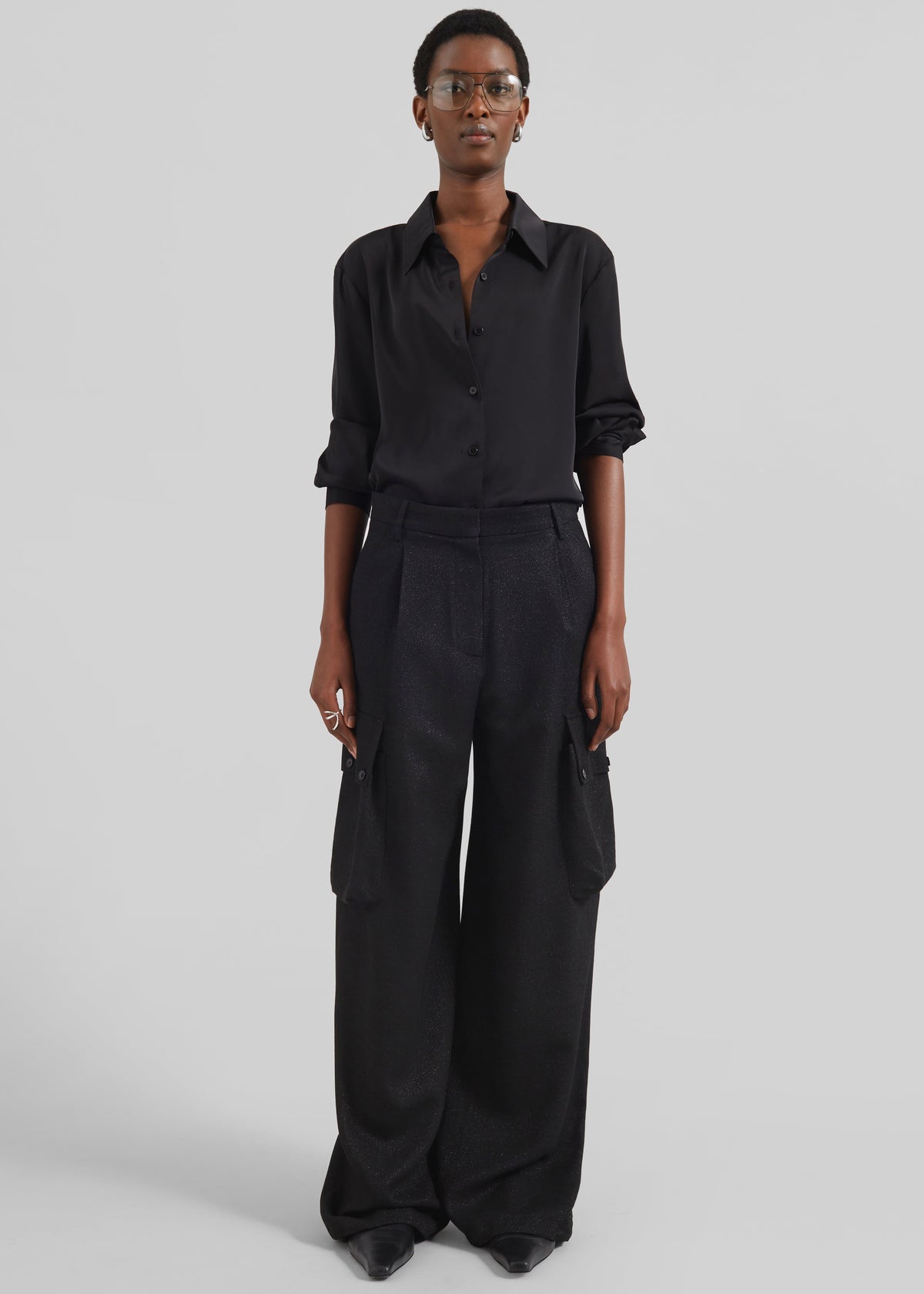 Lestel Shimmer Cargo Pants - Black - 8