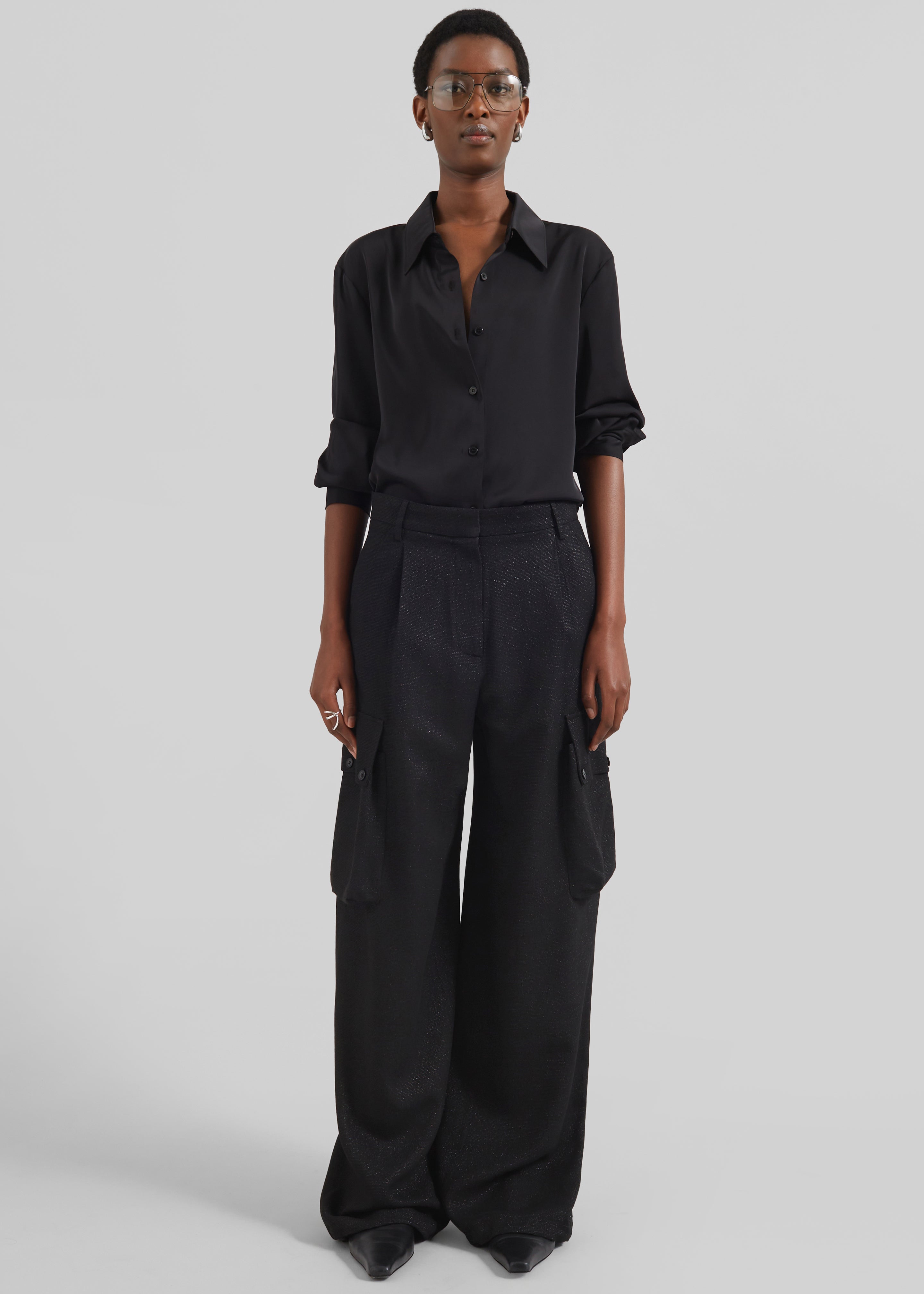 Lestel Shimmer Cargo Pants - Black - 8