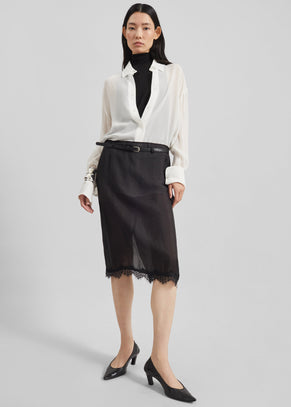 Lolai Sheer Lace Skirt - Black