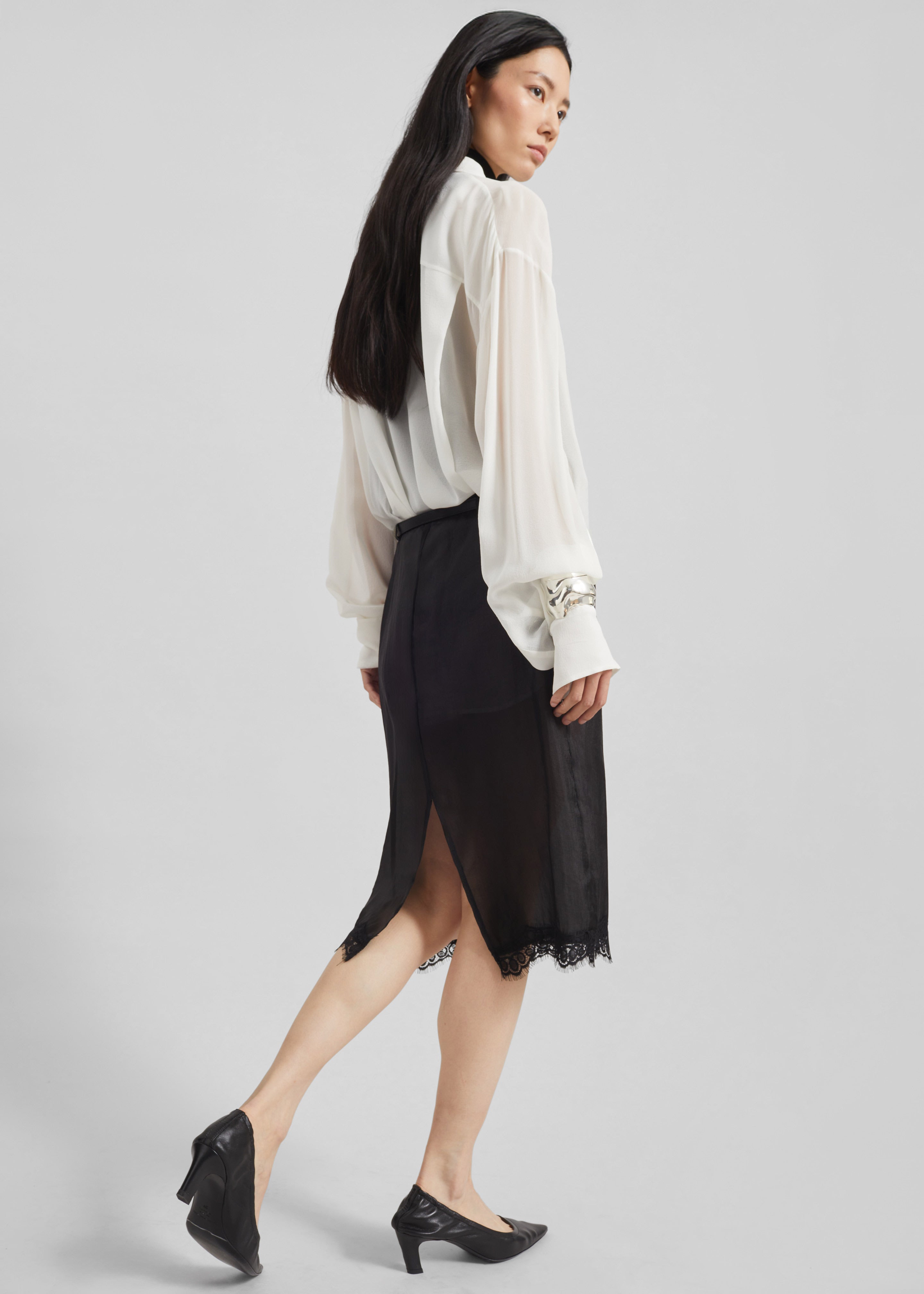 Lolai Sheer Lace Skirt - Black - 7