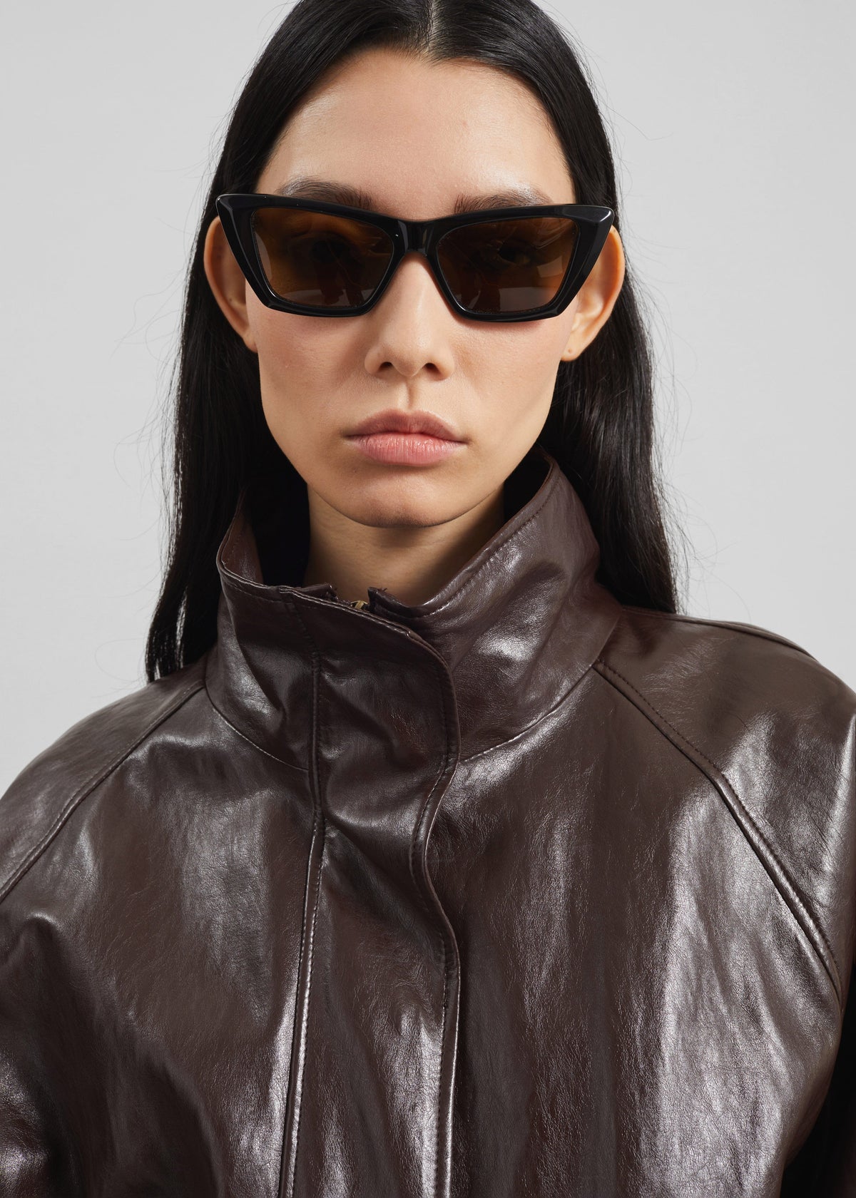 Lommel Faux Leather Jacket - Brown - 6