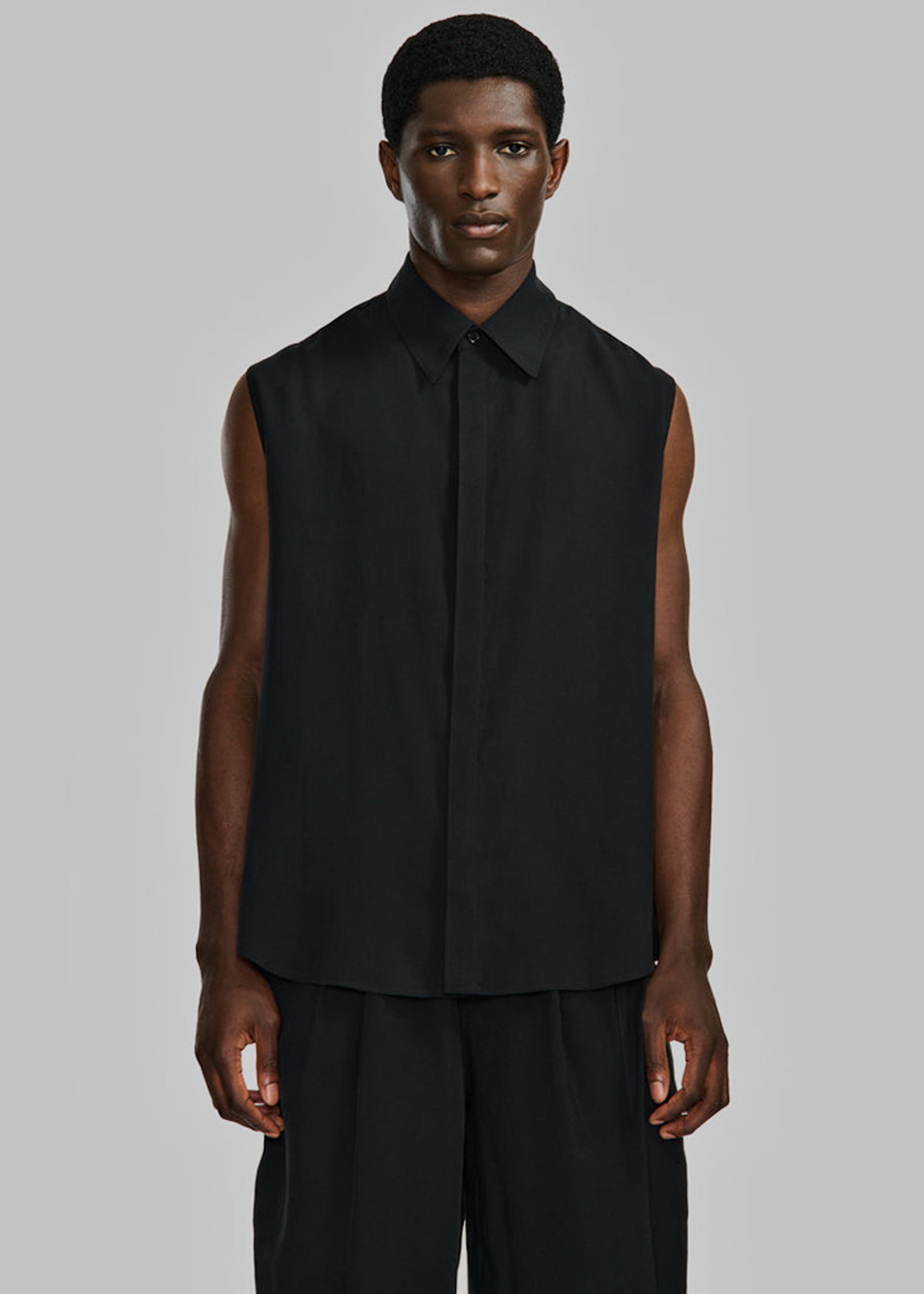 Louis Gabriel Nouchi Sleeveless Shirt With Back Twist - Black - 3