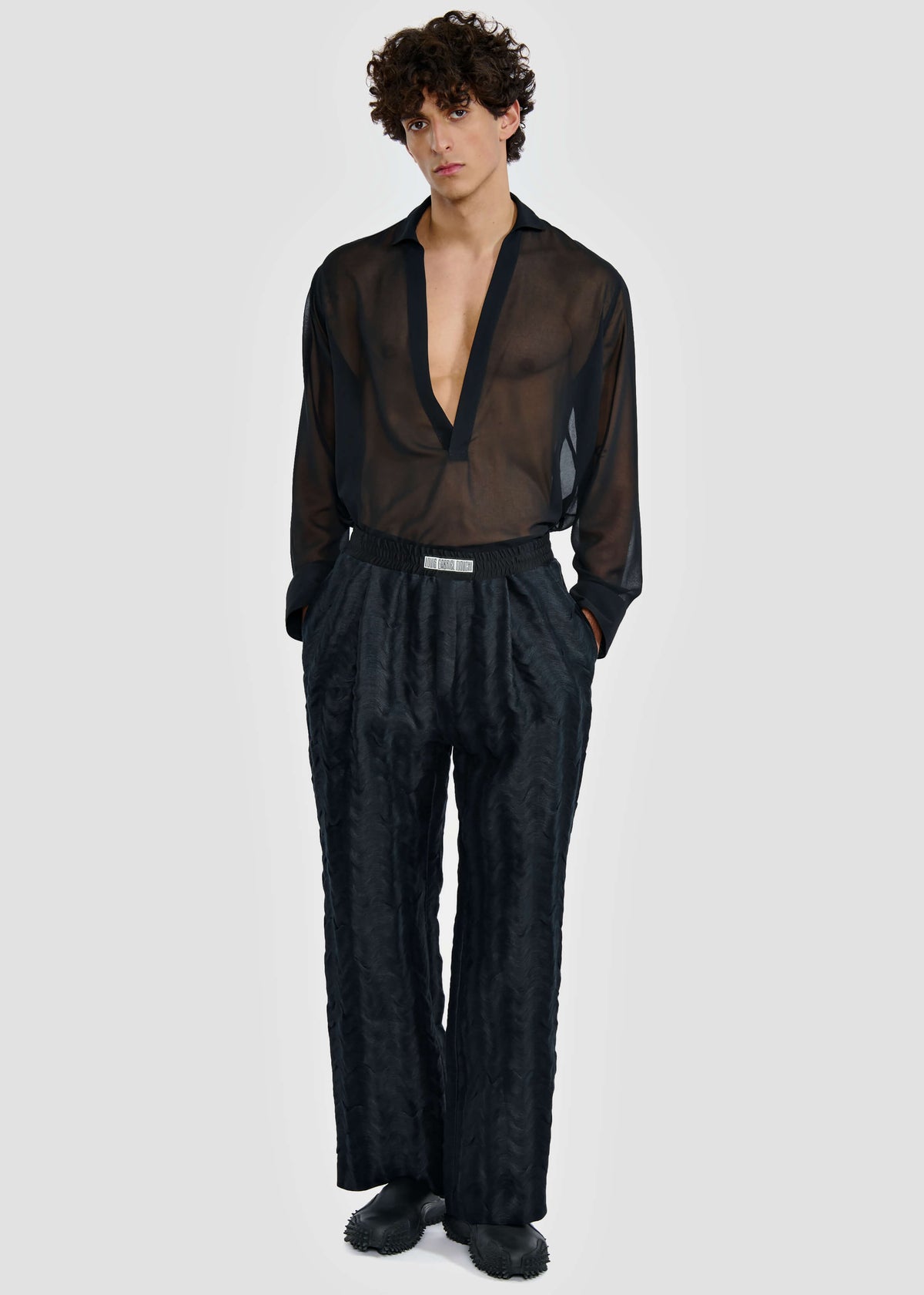 Louis Gabriel Nouchi Transparent Vareuse Shirt - Black - 7