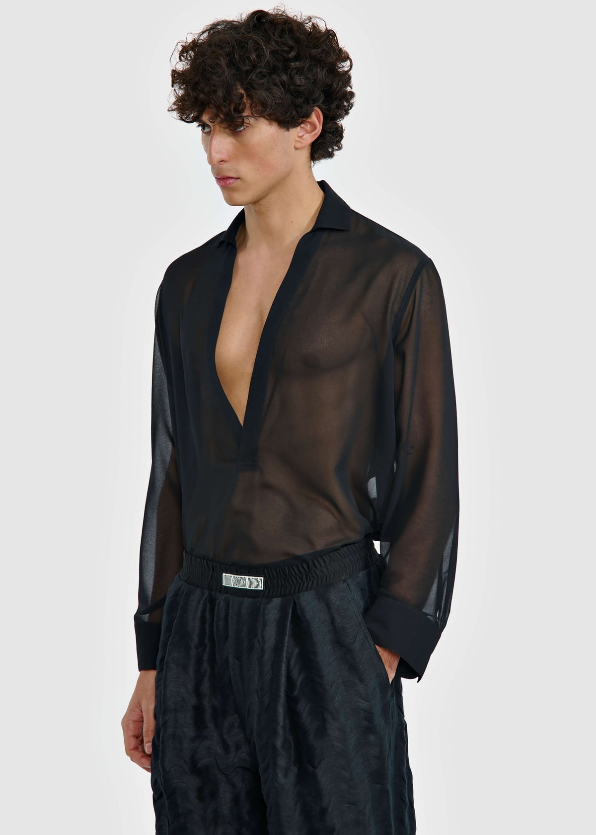 Louis Gabriel Nouchi Transparent Vareuse Shirt - Black - 6