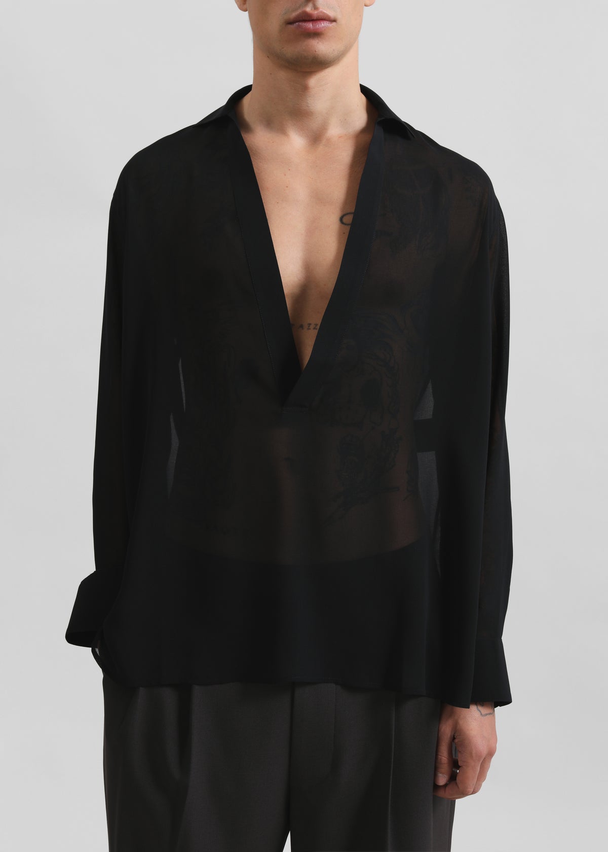 Louis Gabriel Nouchi Transparent Vareuse Shirt - Black - 8
