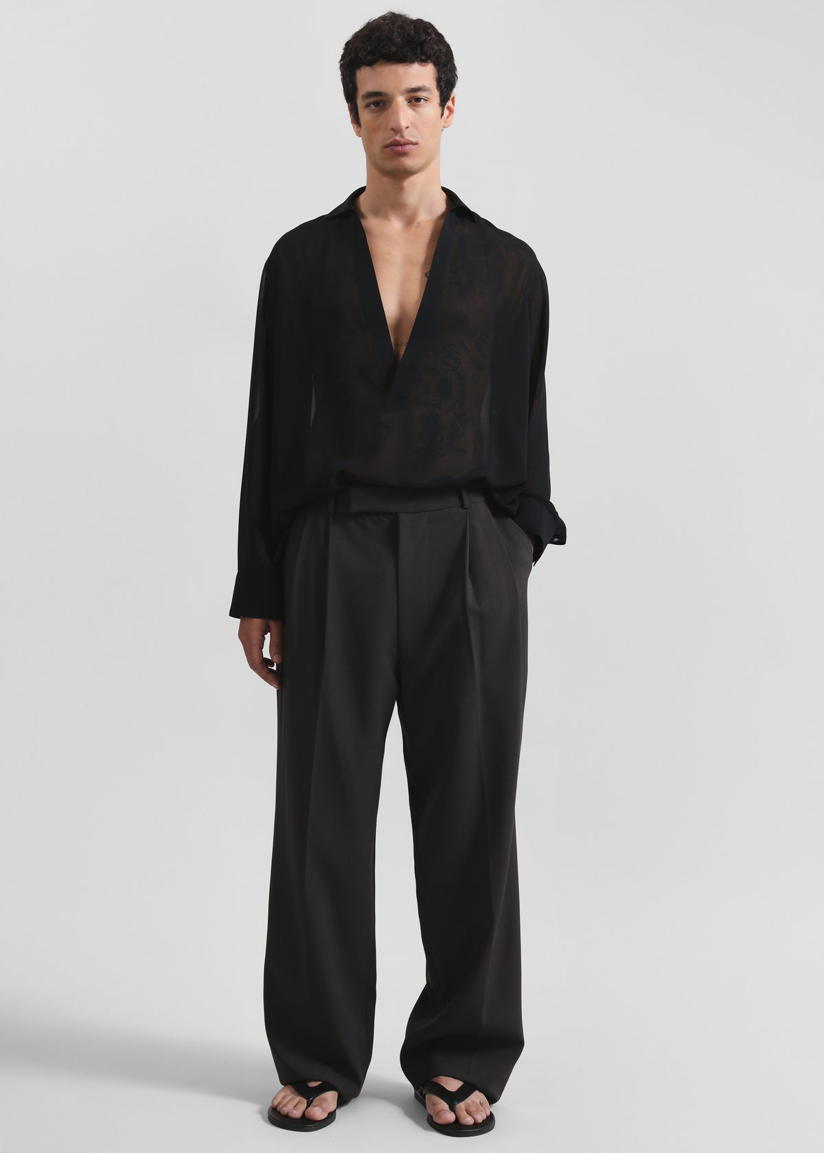 Louis Gabriel Nouchi Transparent Vareuse Shirt - Black - 4