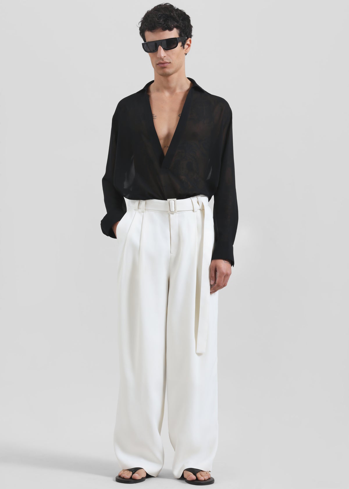 Louis Gabriel Nouchi Transparent Vareuse Shirt - Black - 5