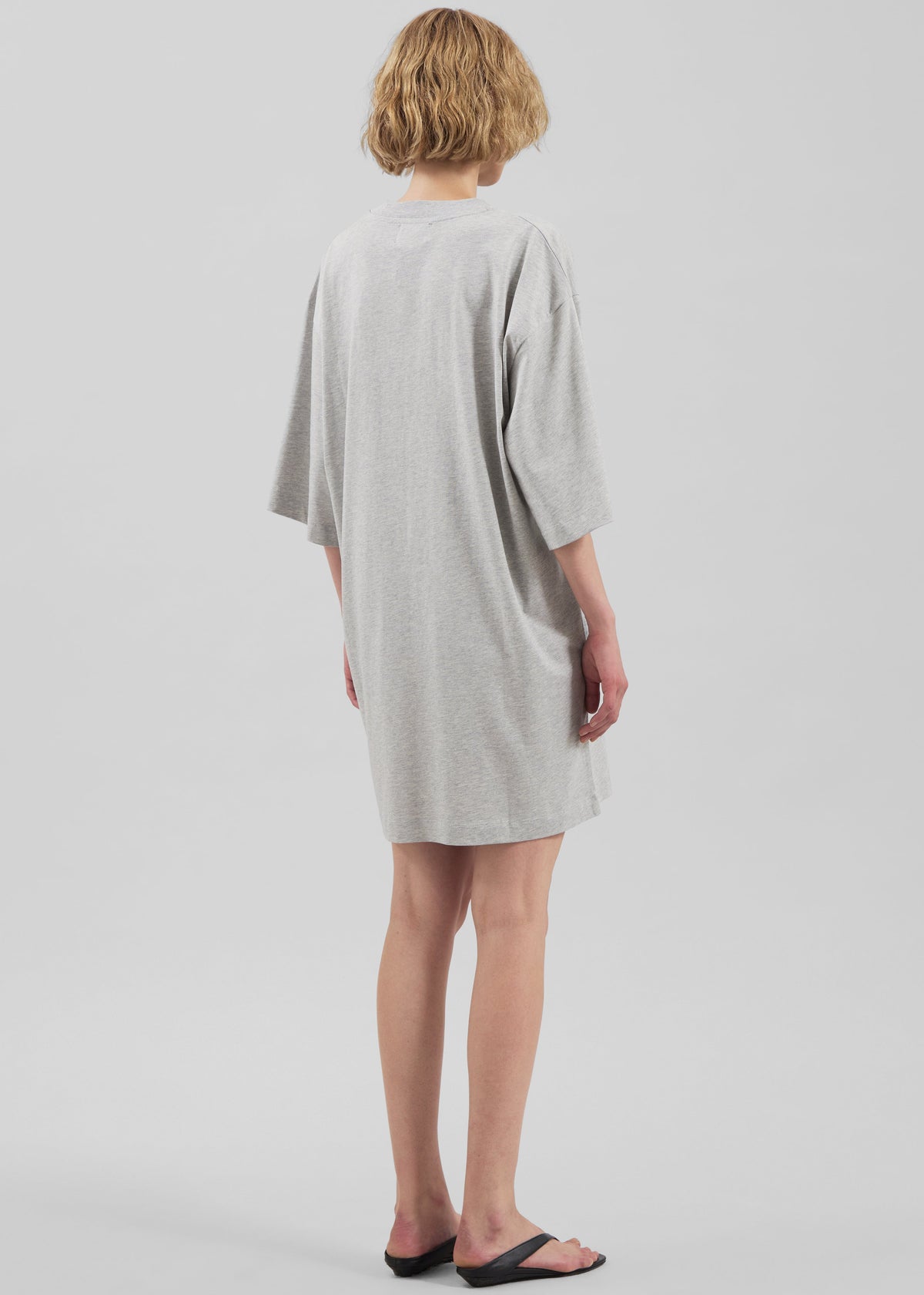 Loulou de Saison Ayaz Oversized T-Shirt Dress - Grey Melange - 5