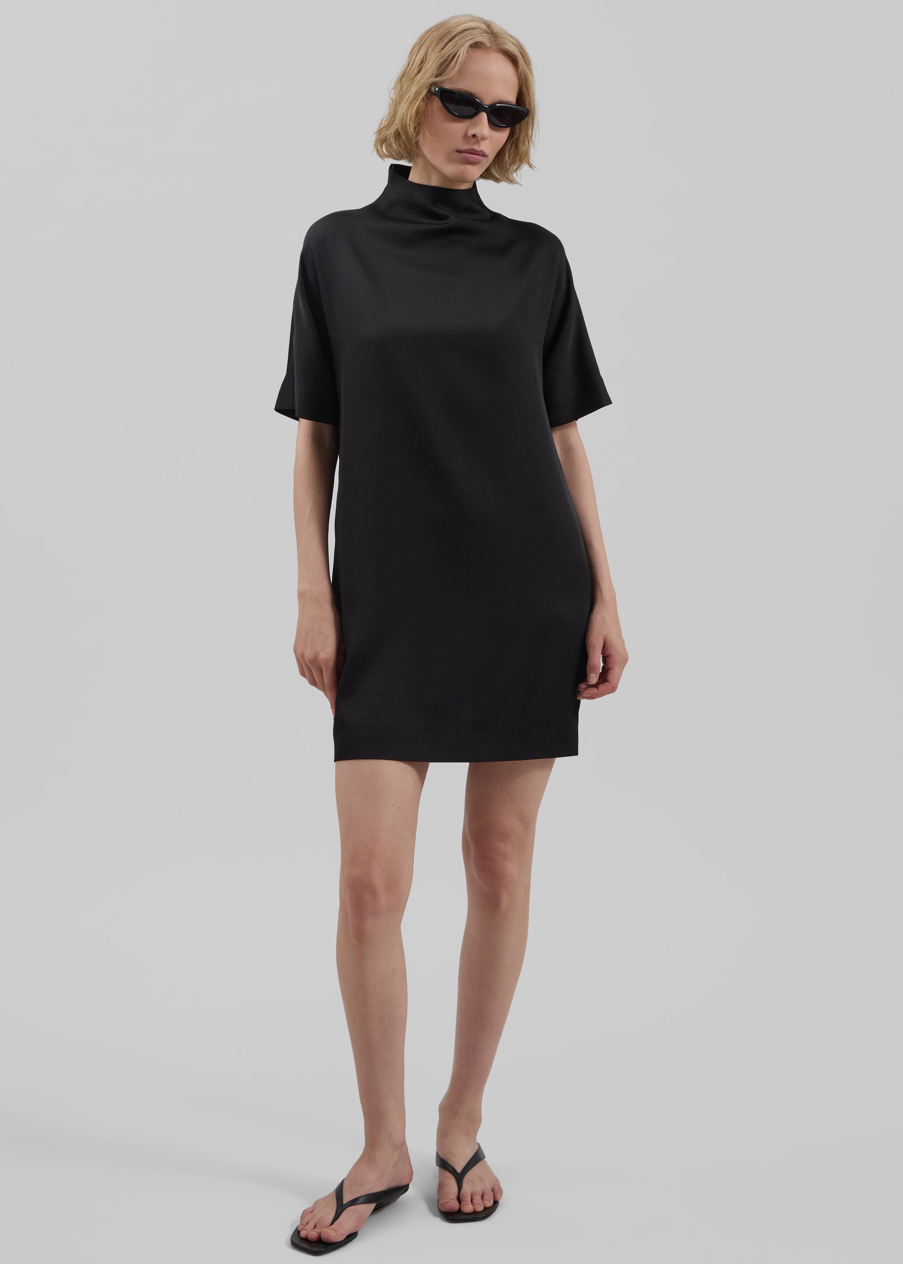 Loulou de Saison Elton Short Sleeve Mini Dress – Black - 3