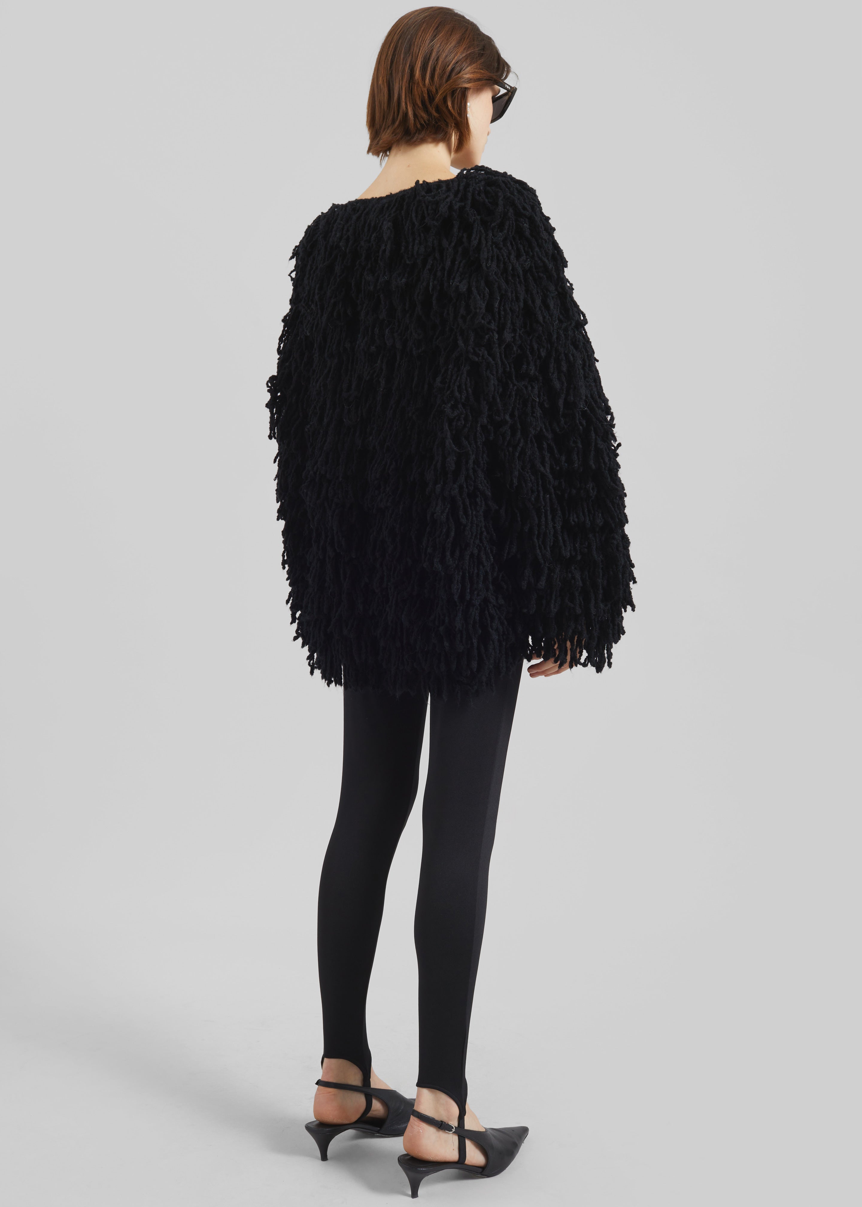 Loulou de Saison Gabin Alpaca Fringes Sweater - Black - 5