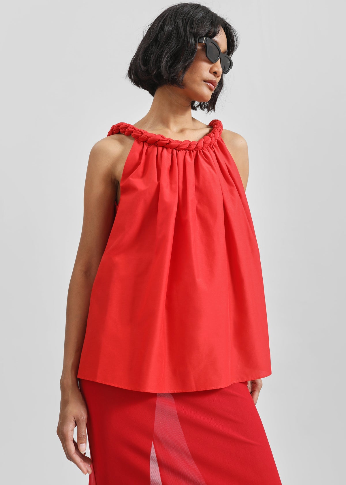 Loulou de Saison Garino Gathered Top - Red - 2