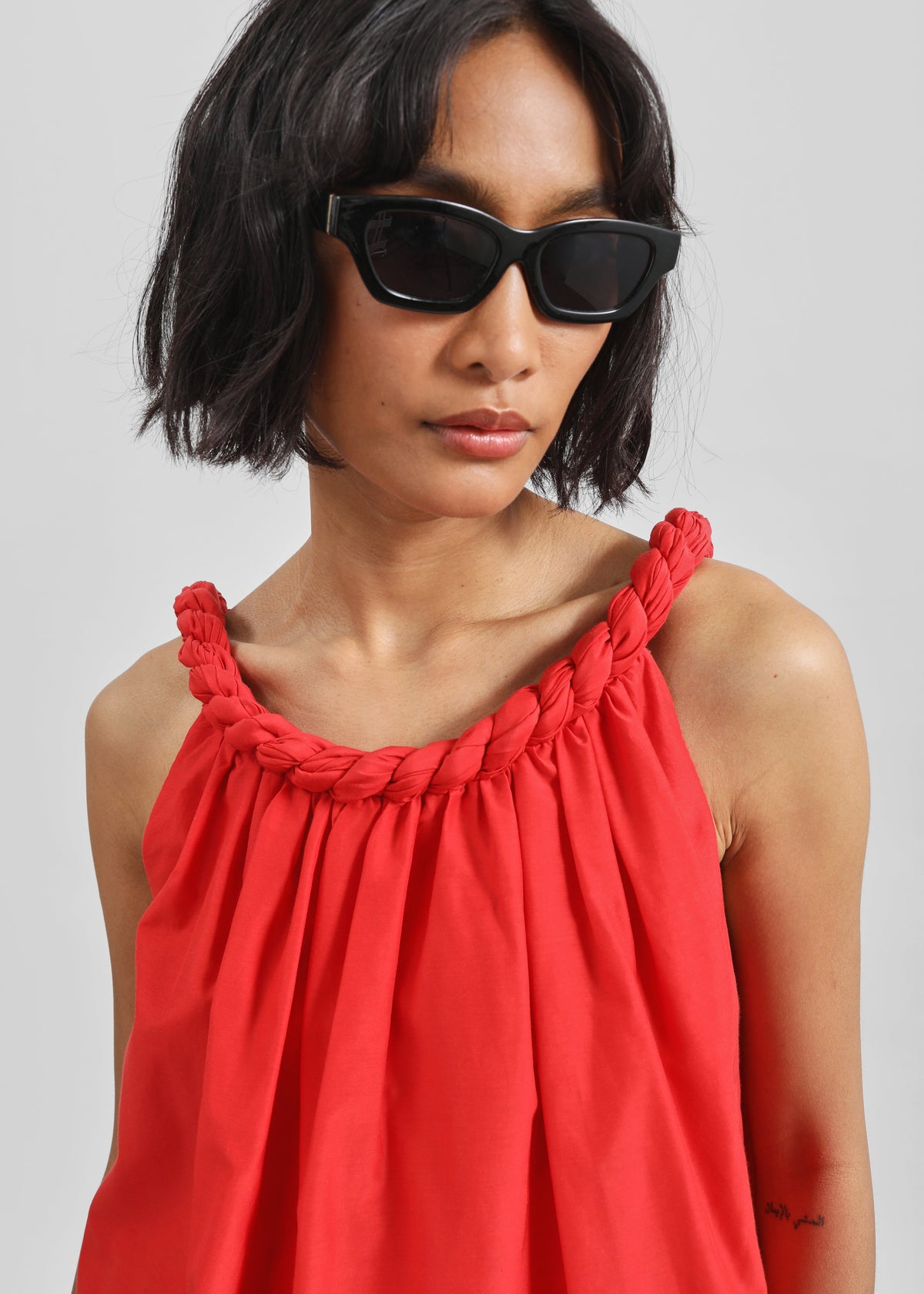 Loulou de Saison Garino Gathered Top - Red - 1