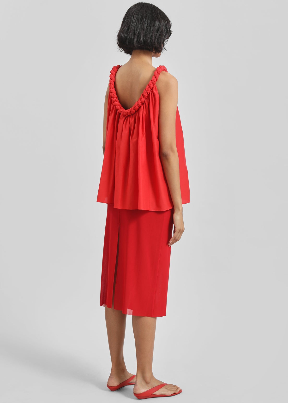 Loulou de Saison Garino Gathered Top - Red - 4