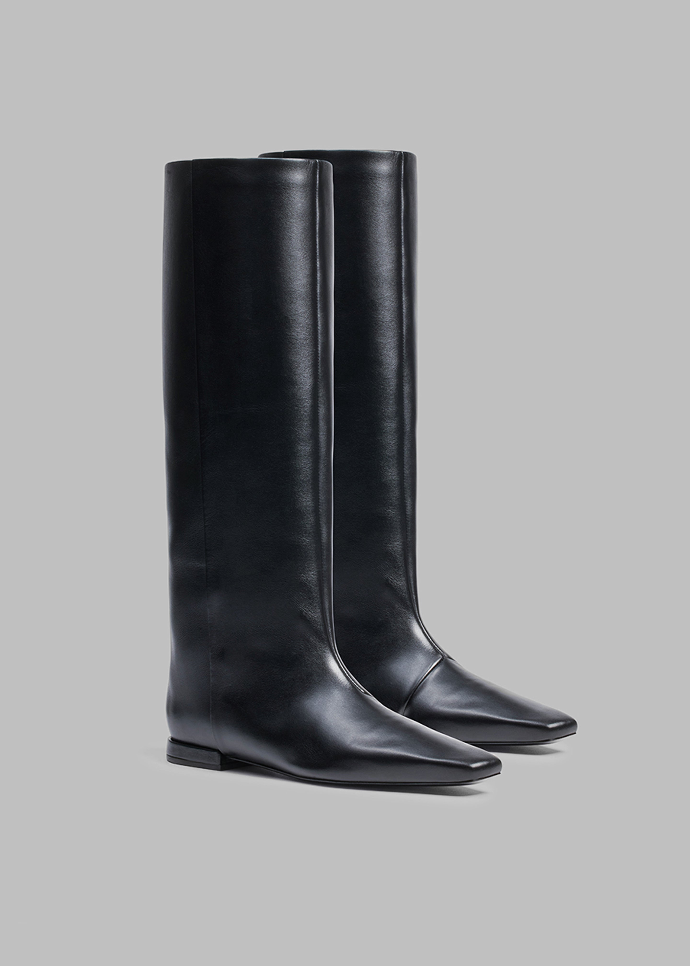 Pointed flat knee high boots online