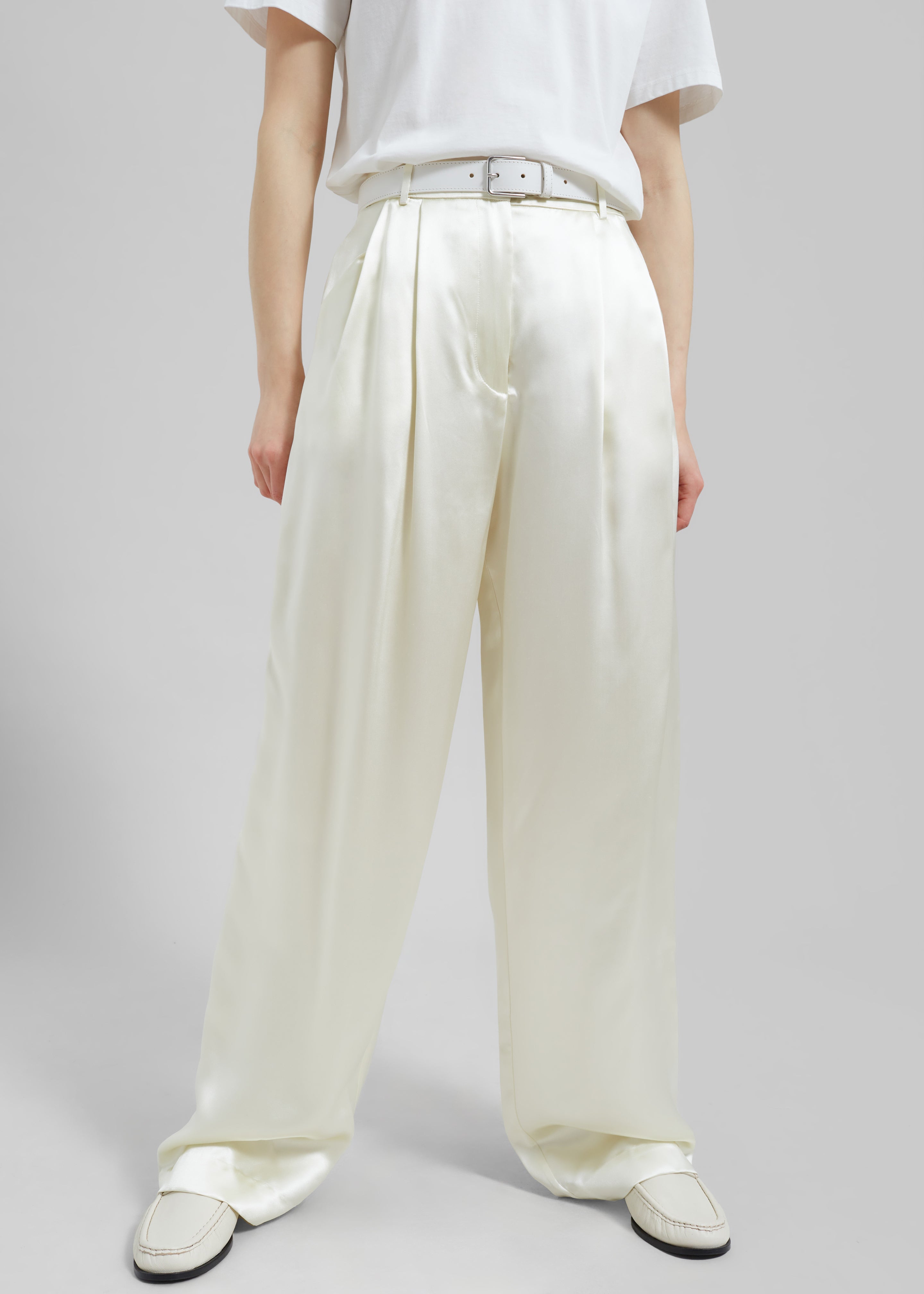 Loulou Studio Vione Pants - Soft Vanilla - 2
