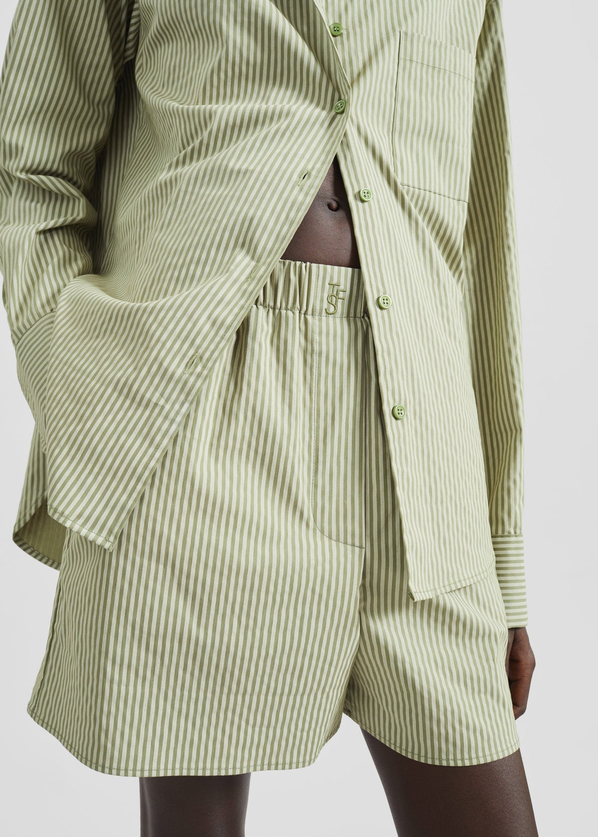 Lui Boxer Shorts - Green Stripe - 1