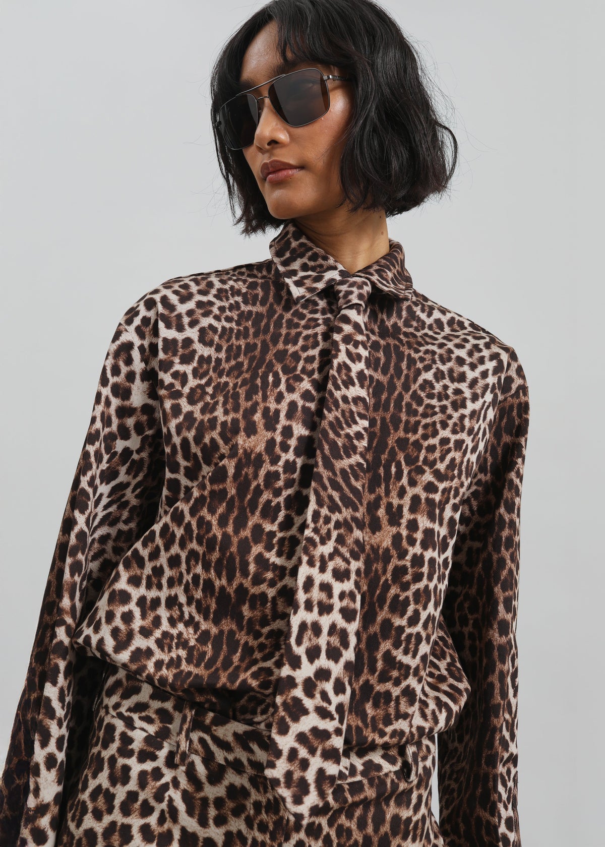Lui Leopard Print Shirt - Brown - 7